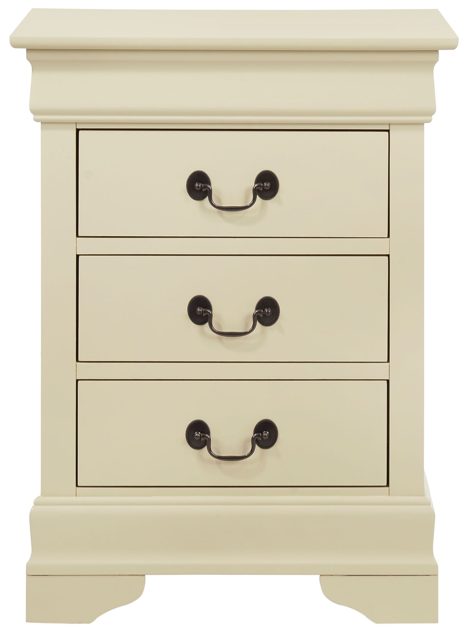 Louis Phillipe - 3 Drawer Nightstand - Beige