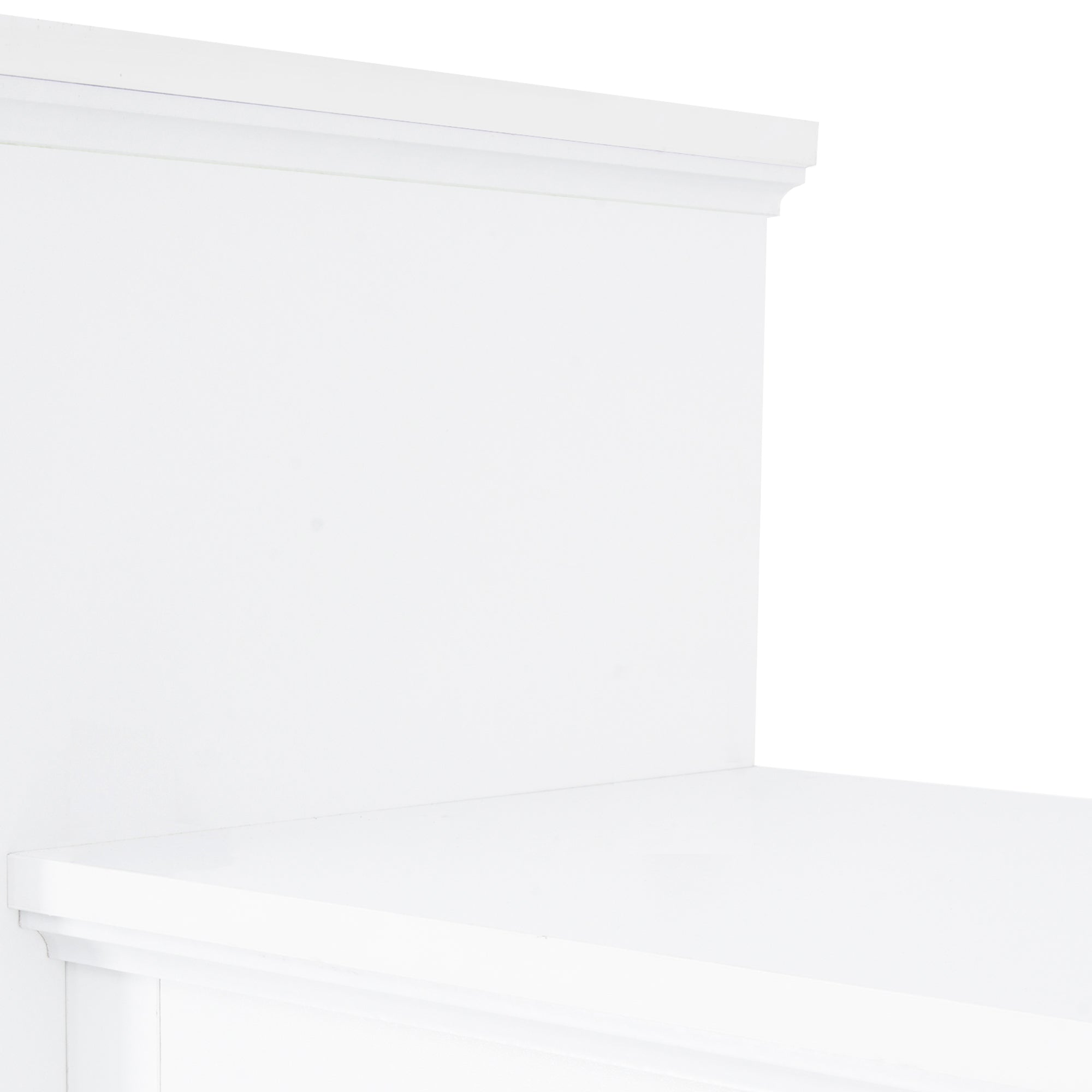 ON-TREND Minimalism Style Entertainment Wall Unit with Bridge, Modern TV Console Table for TVs Up to 70", Multifunctional TV Stand with Tempered Glass Door, White