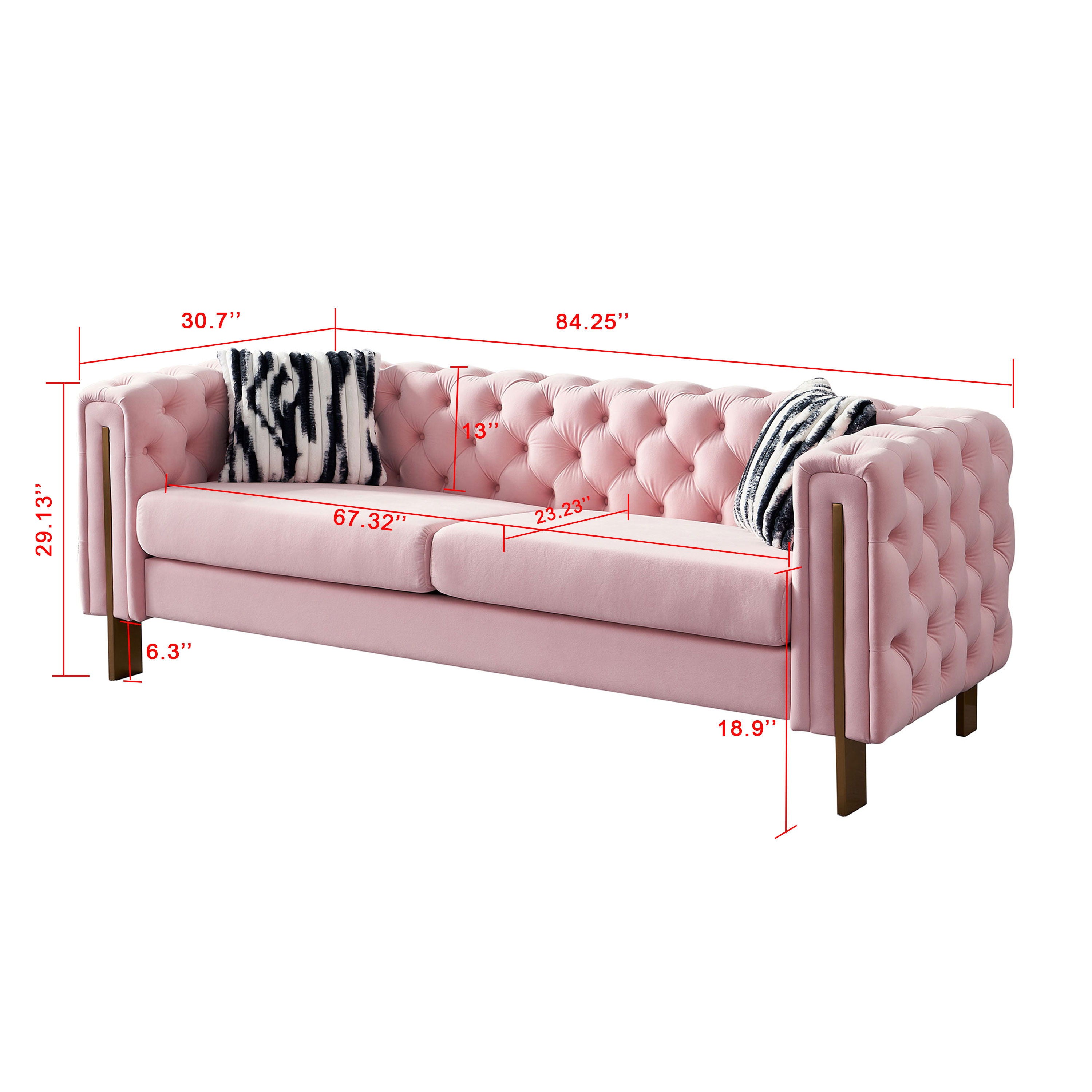Chesterfield - Modern Tufted Velvet Living Room Sofa, 84.25&