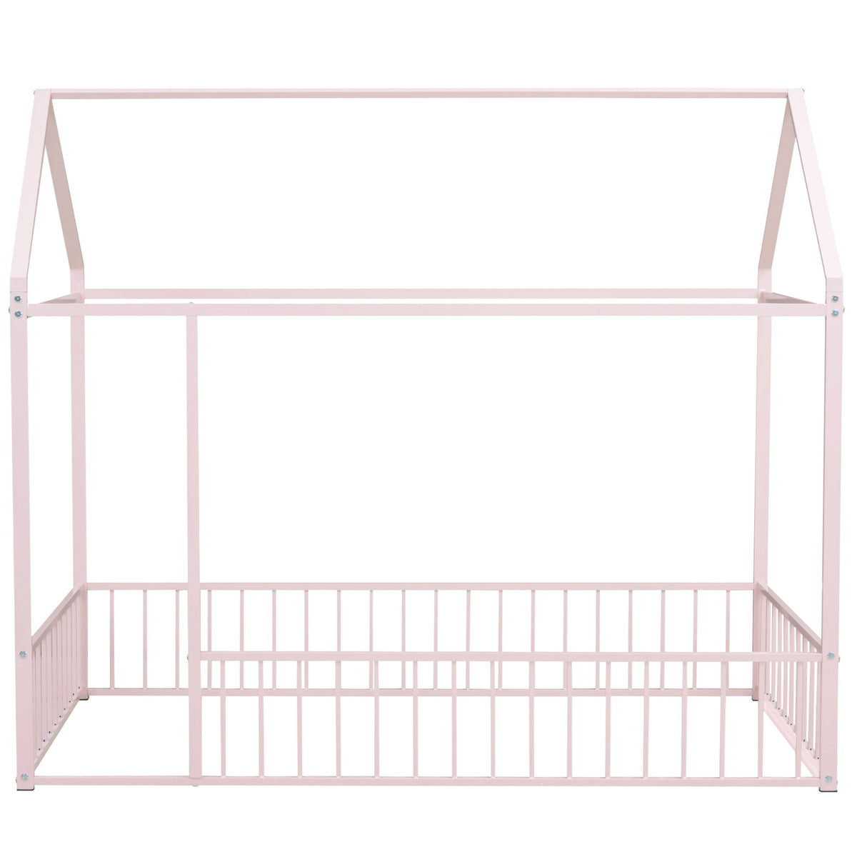 Metal Bed House Bed Frame With Fence