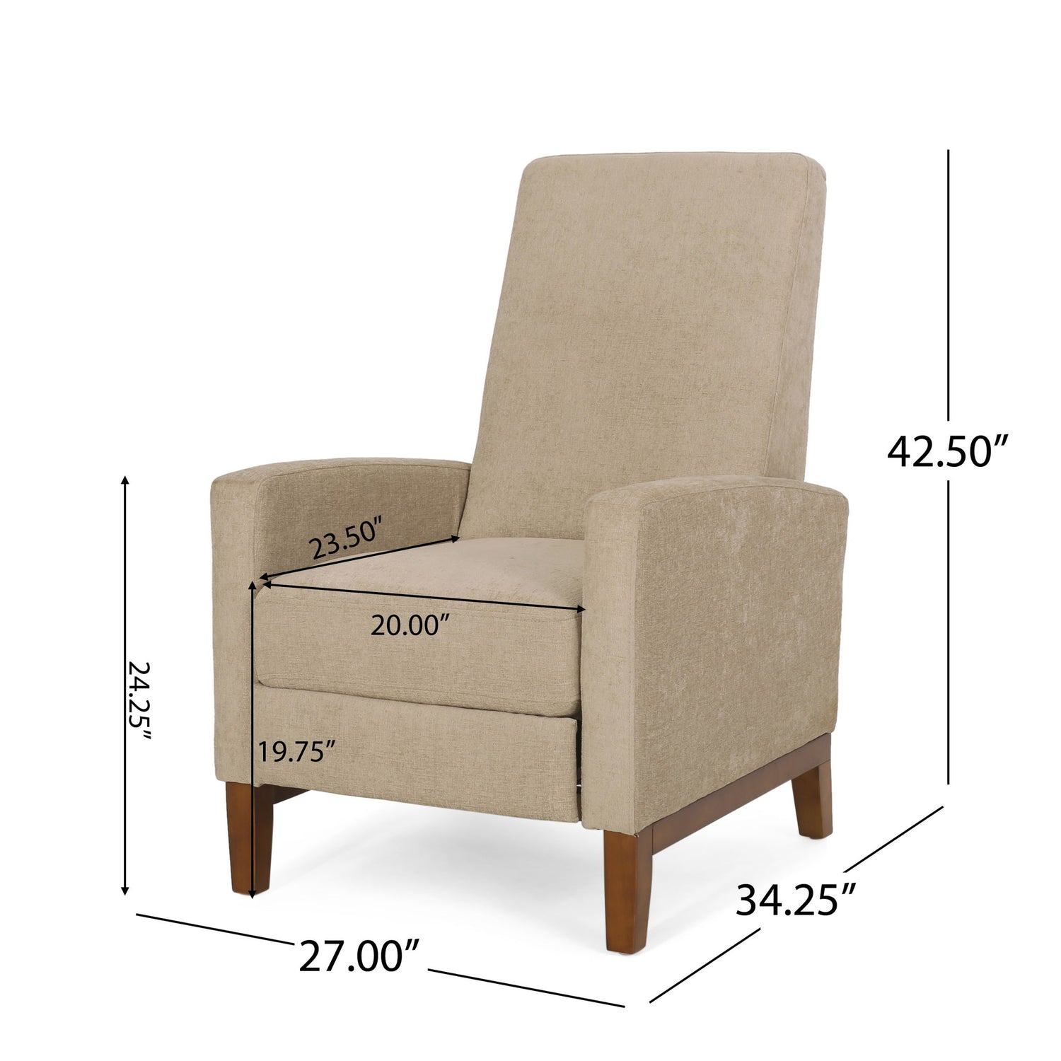 Contemporary Wide Manual Club Recliner
