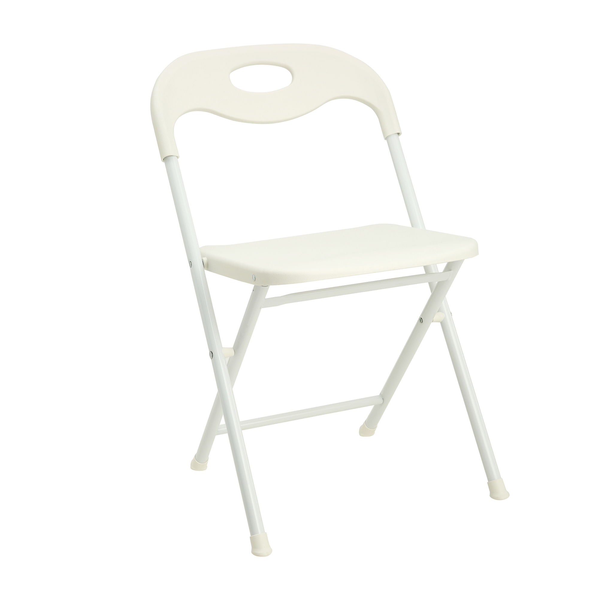 Folding Chairs, Stackable & Waterproof (Set of 4) - White