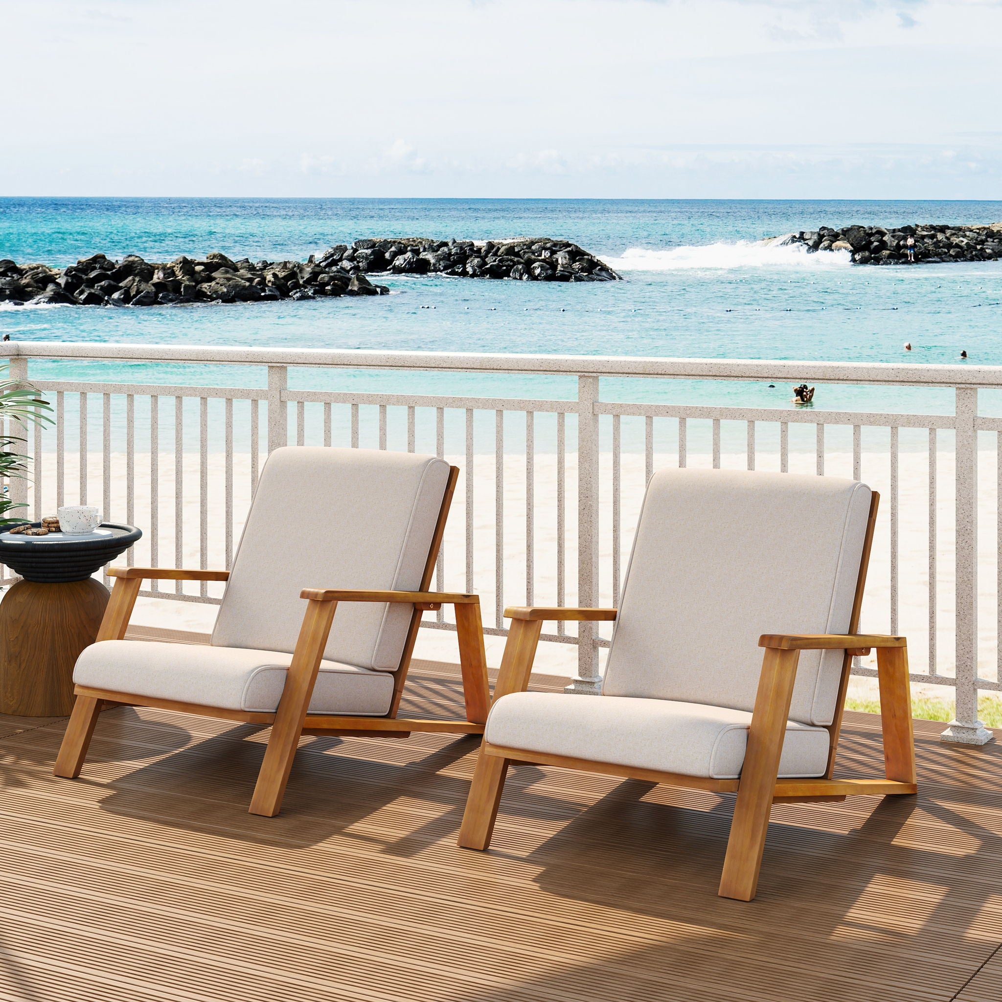 Outdoor Patio Lounge Chair (Set of 2)