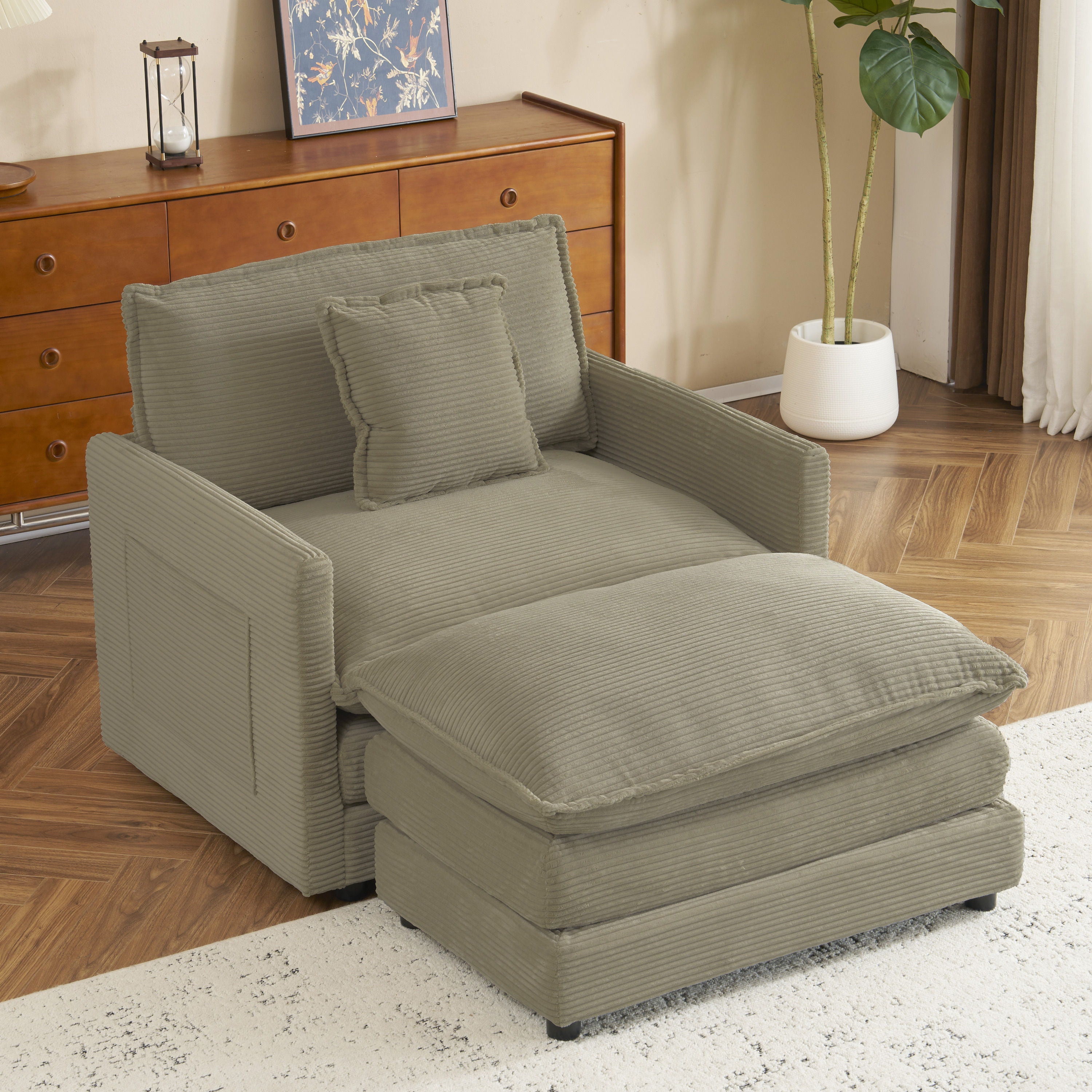 Modern Modular Sofa With Side Storage Pockets For Living Room
