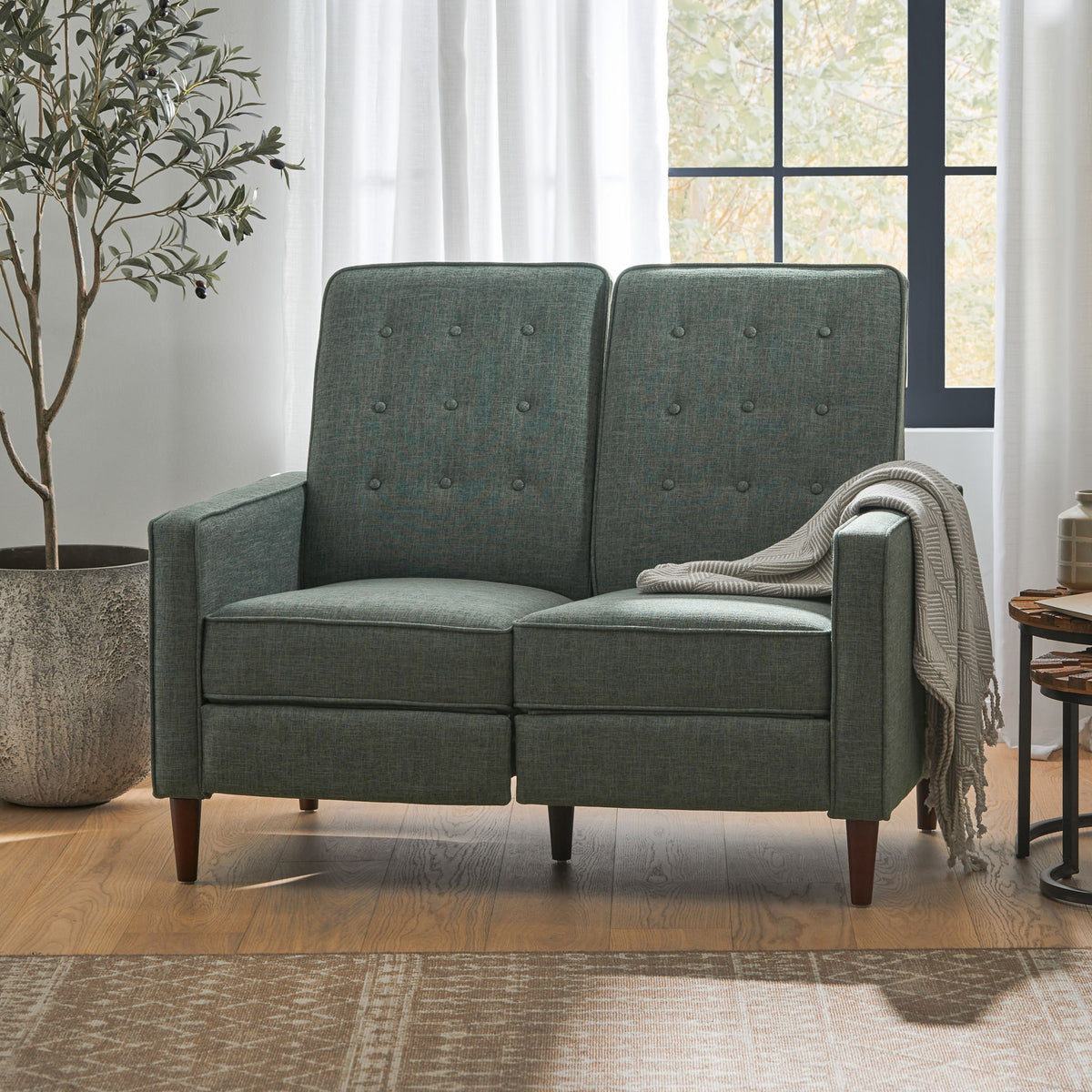 Manville - Contemporary Tufted Loveseat Pushback Recliner