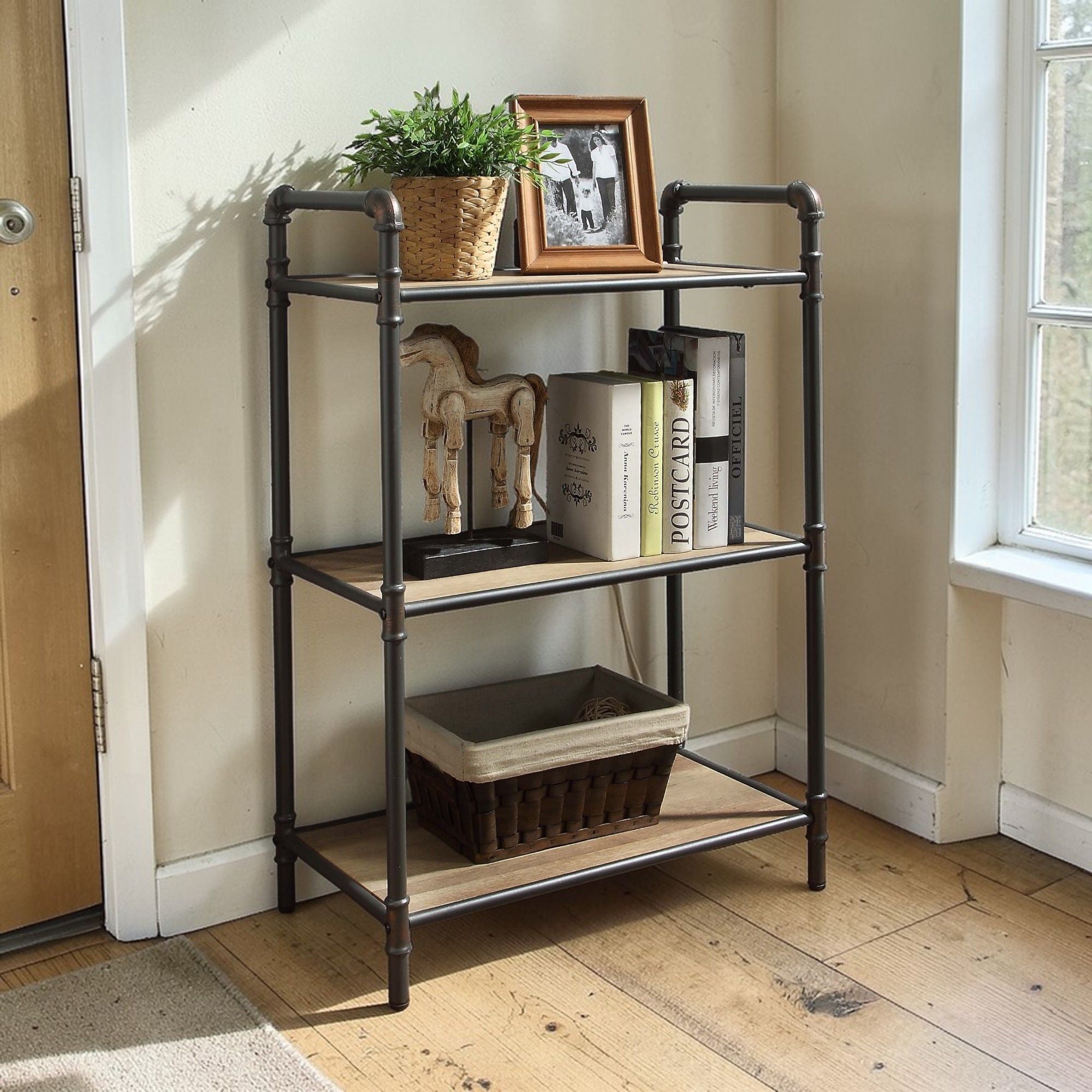 Itzel - Antique Bookshelf - Gray / Oak