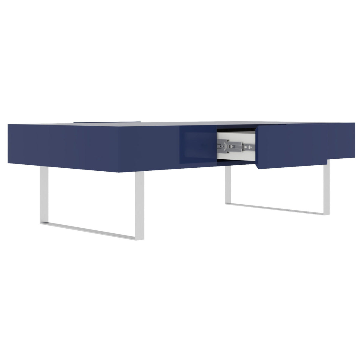 Rectangular Coffee Table With Hidden Storage - Blue