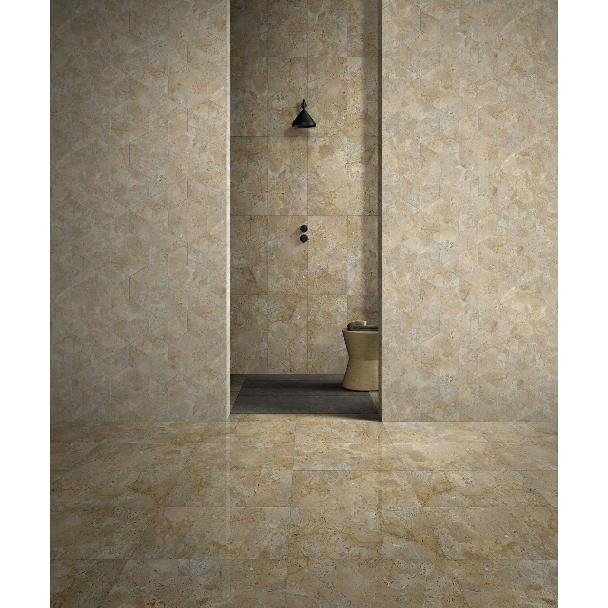 Hexagon Natural Marble Polished Tile For Wall And Floor (Set of 12)