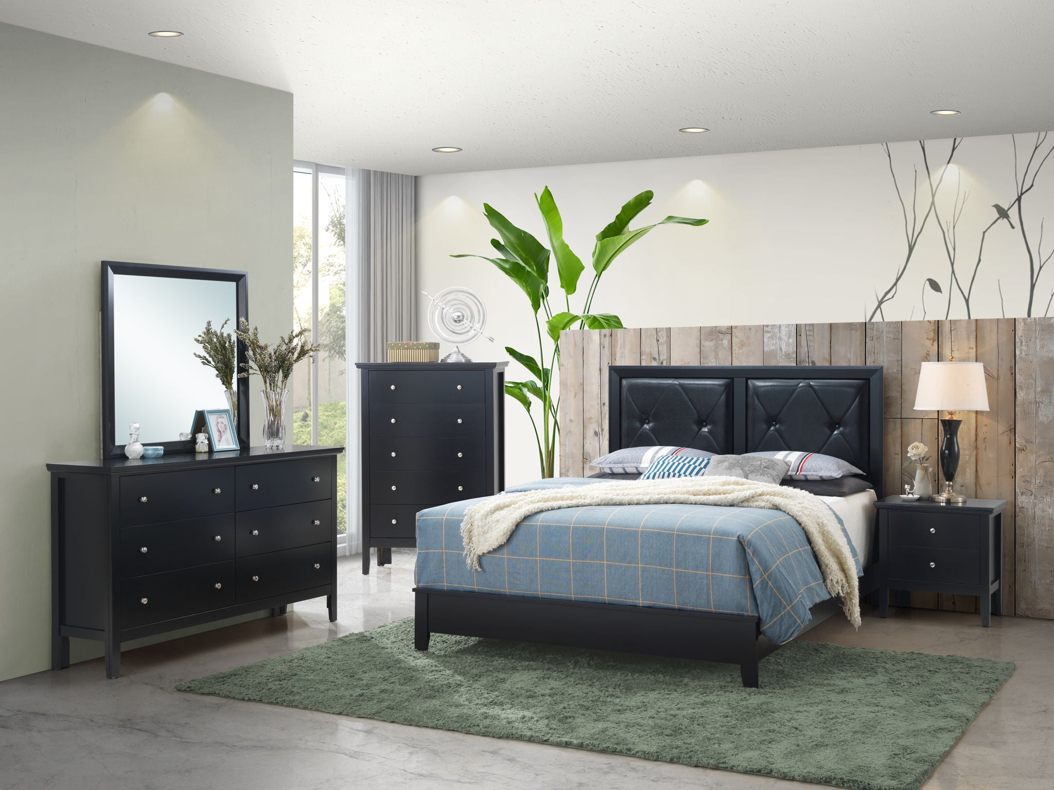 Padded Headboard Bed