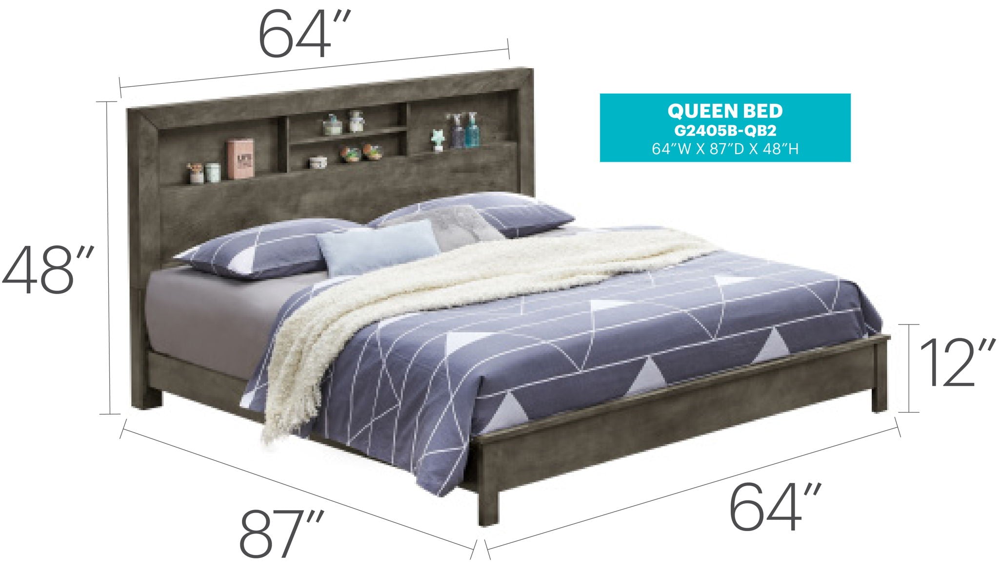 Bed With Transitional Design Stylish