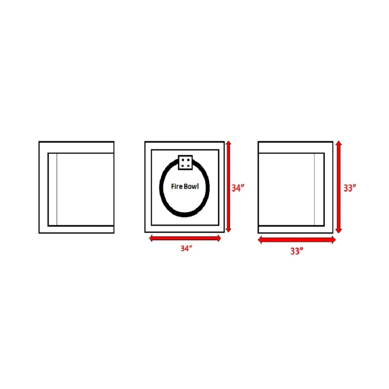 Rattan Wicker Patio Set With Cushions And Concrete Fire Pit