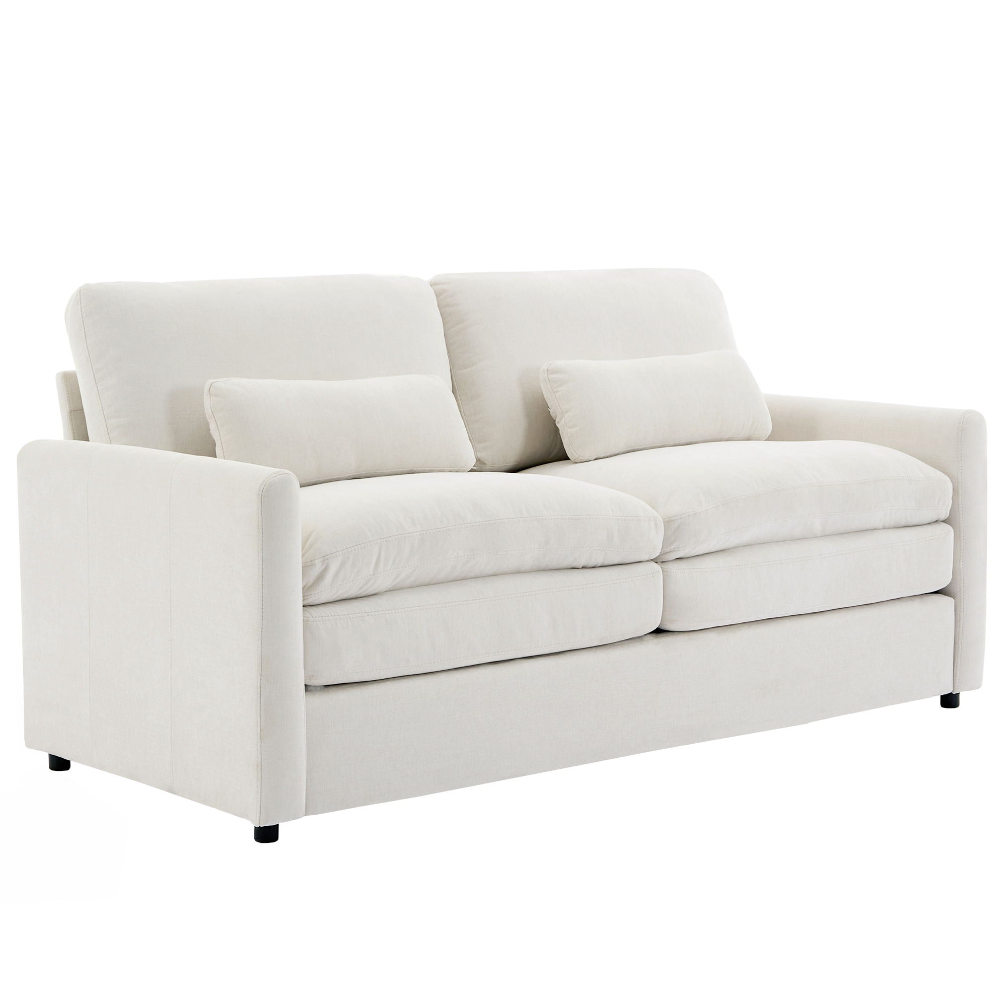 Cozy Upholstered Cushion Loveseat Sofa For Living Room