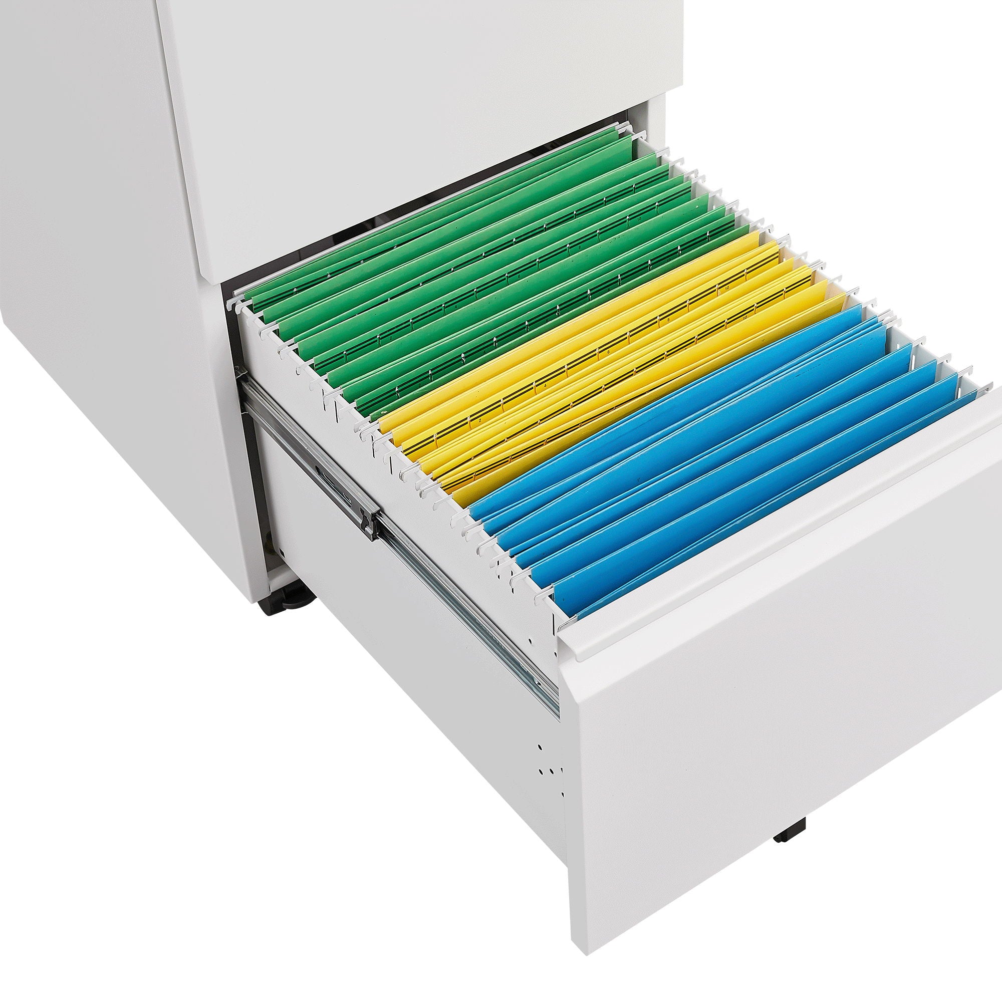 Metal 2 Drawer Mobile File Cabinet With Lock, Under Desk Office Steel Filing Cabinet, 25.6&