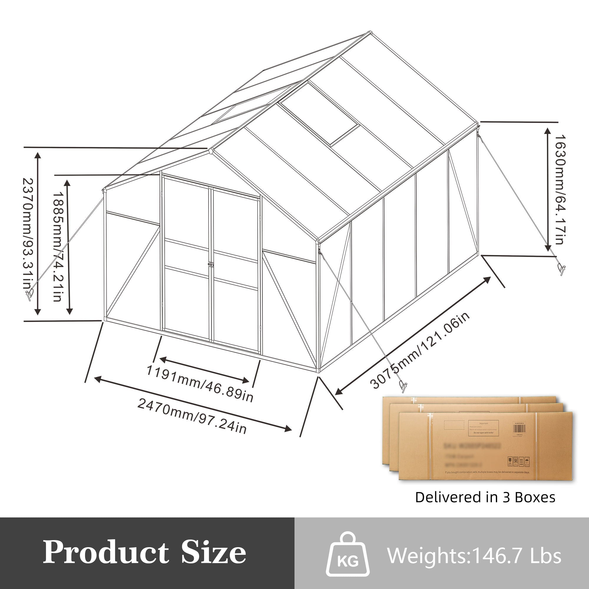 Gain Height Windproof house All Season Outdoor Garden Shelter