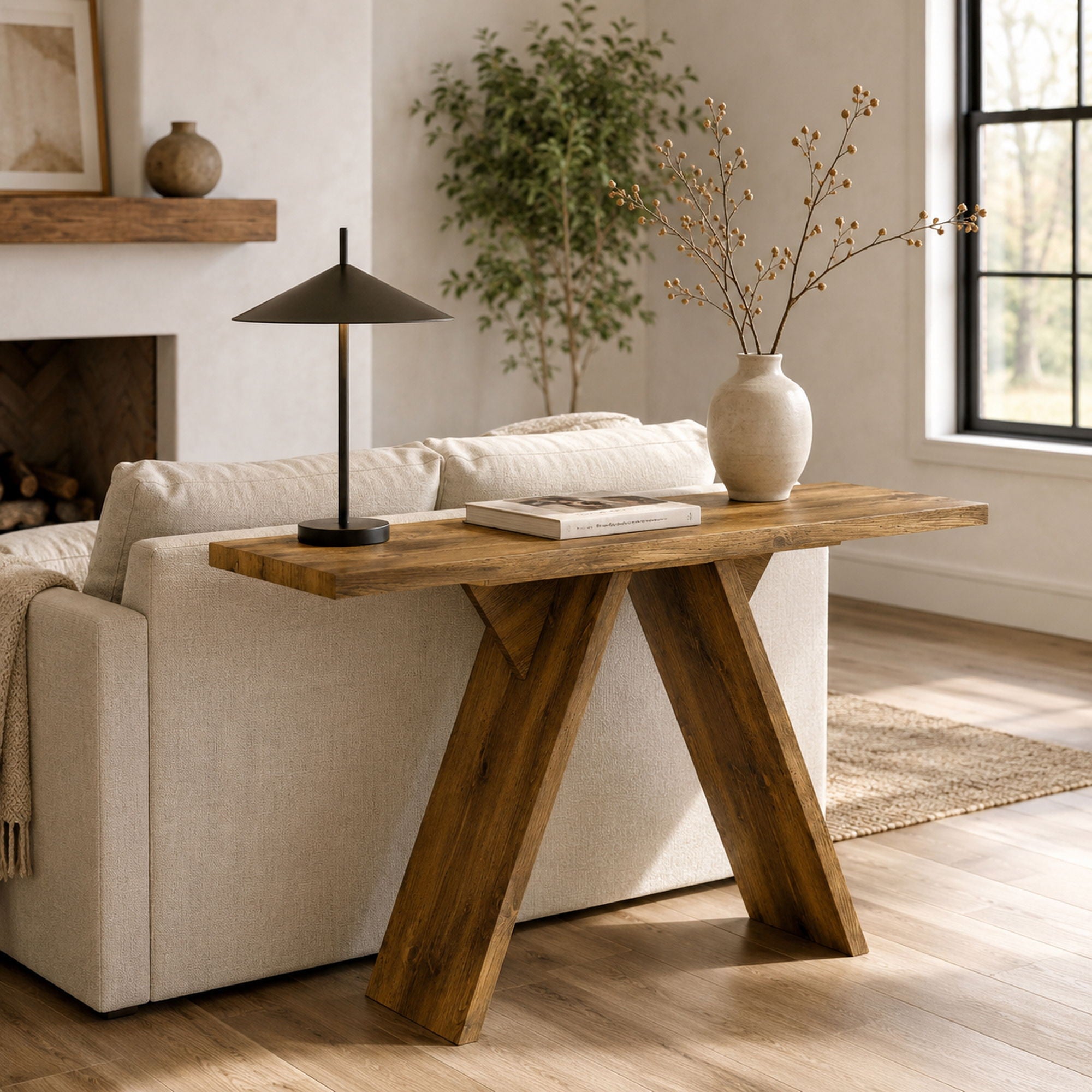 Console Table With V - Shaped Base