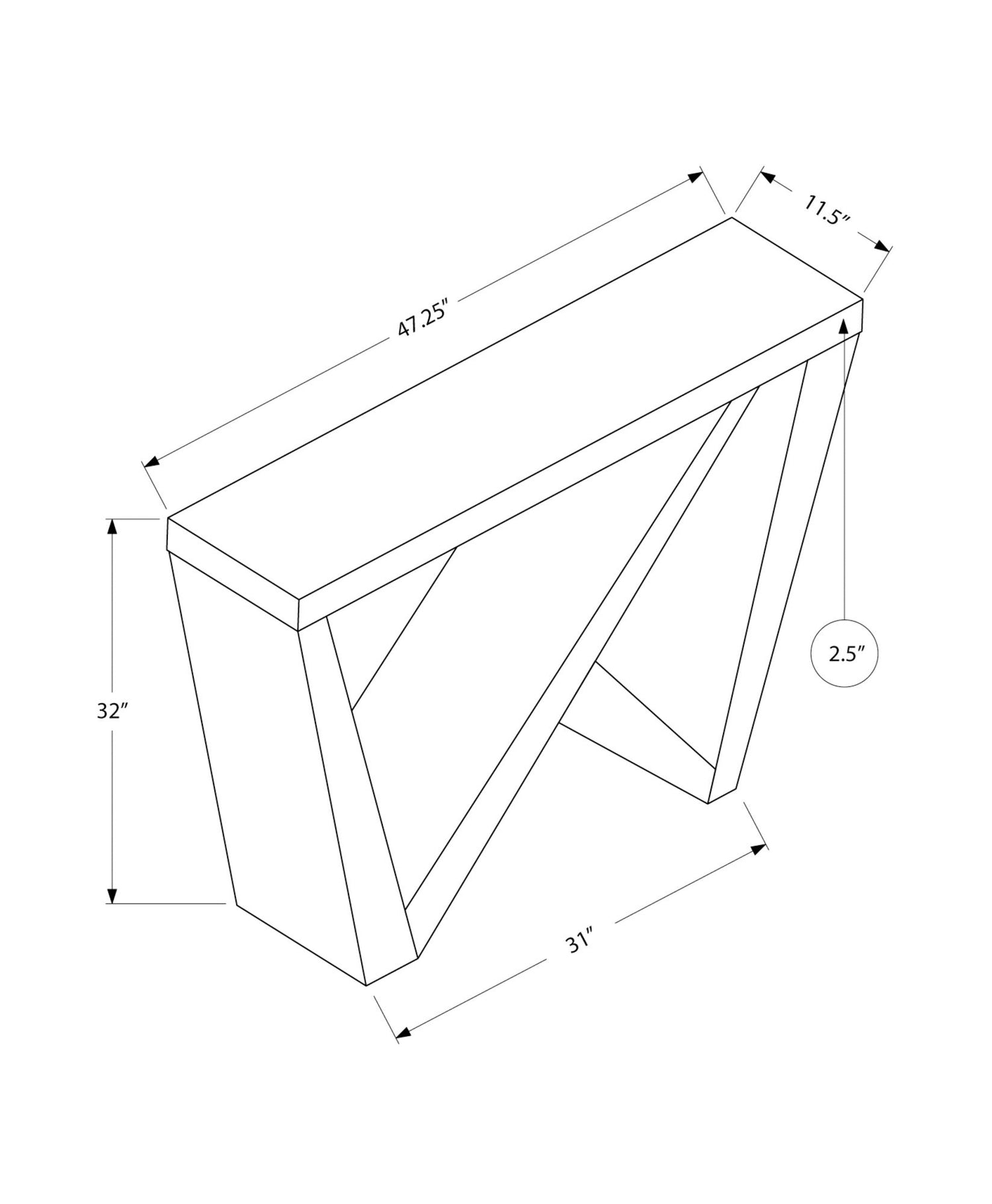 Accent Console Table For Entryway, Durable Construction