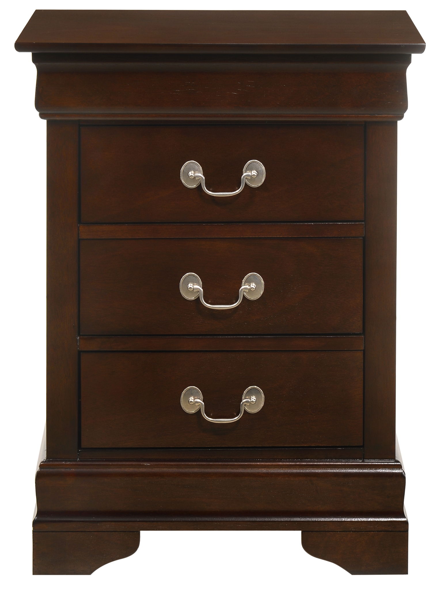 Louis Phillipe - 3 Drawer Nightstand - Cappuccino