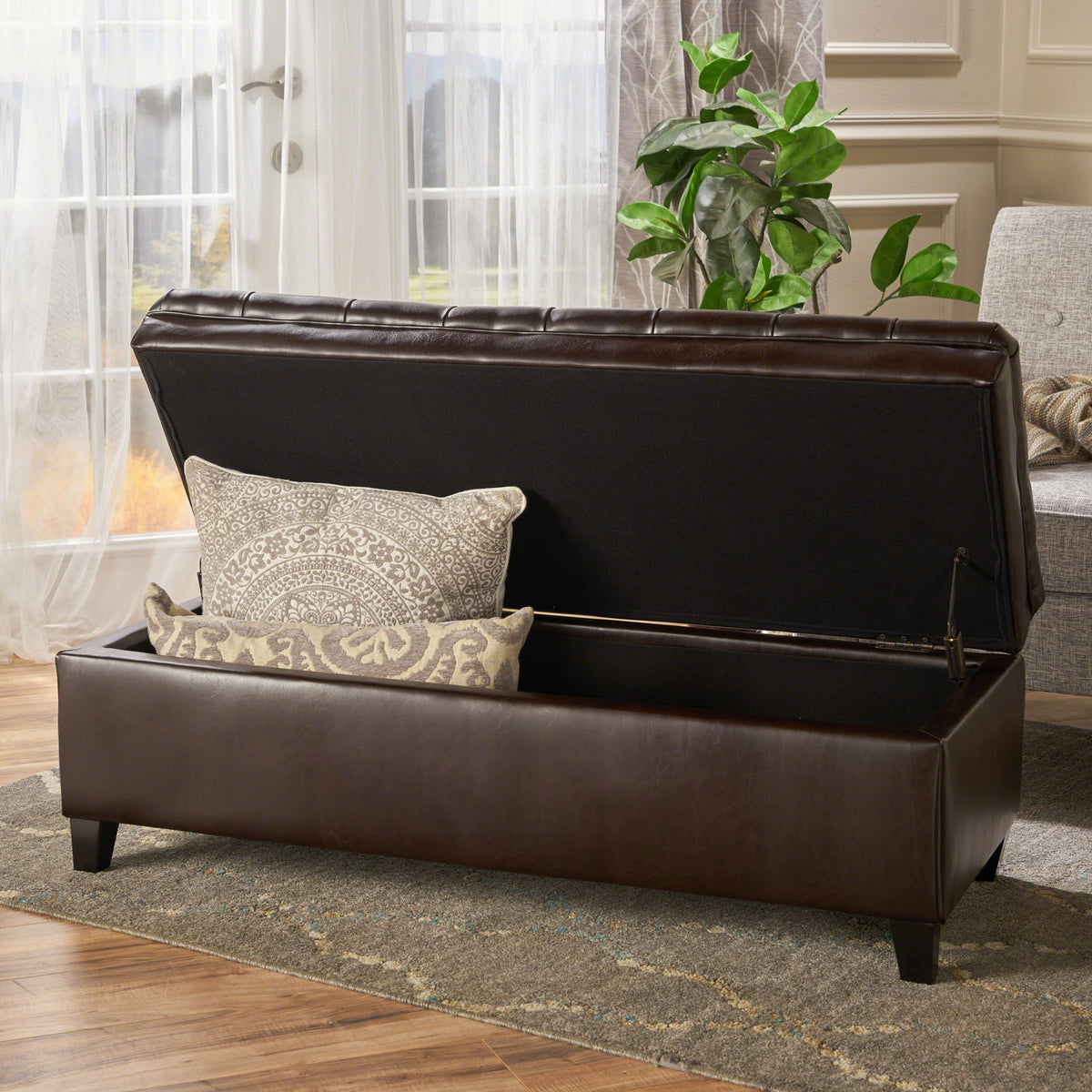 Juliana - Storage Ottoman With Birch Legs