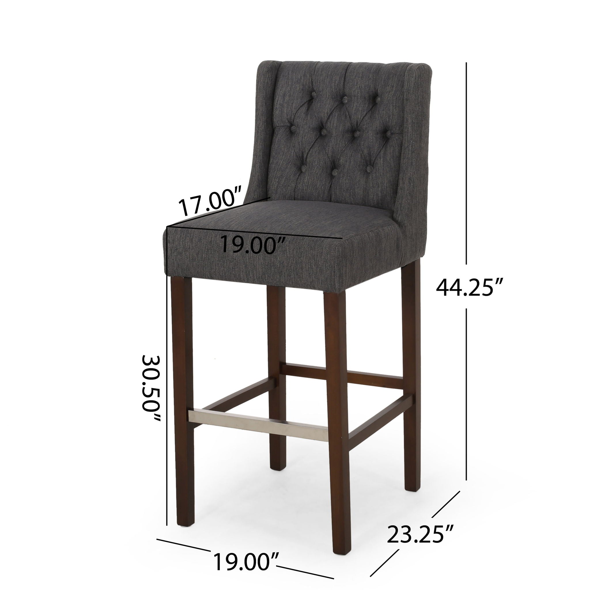 Solstara - Upholstered Dining Barstool With Button Tufted And Wing Back