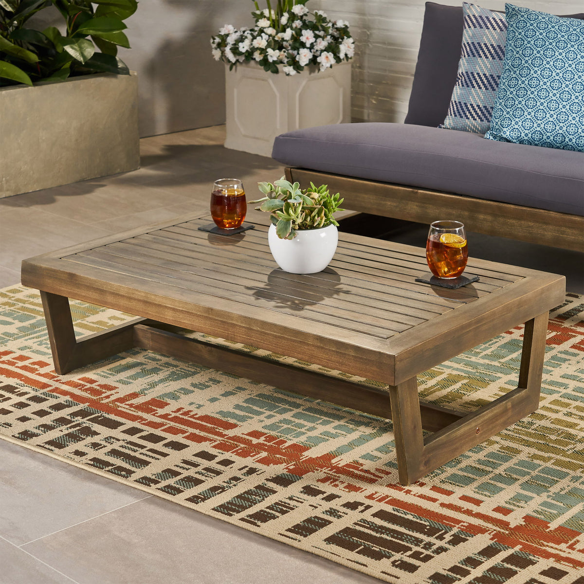 Elloree - Outdoor Coffee Table - Gray