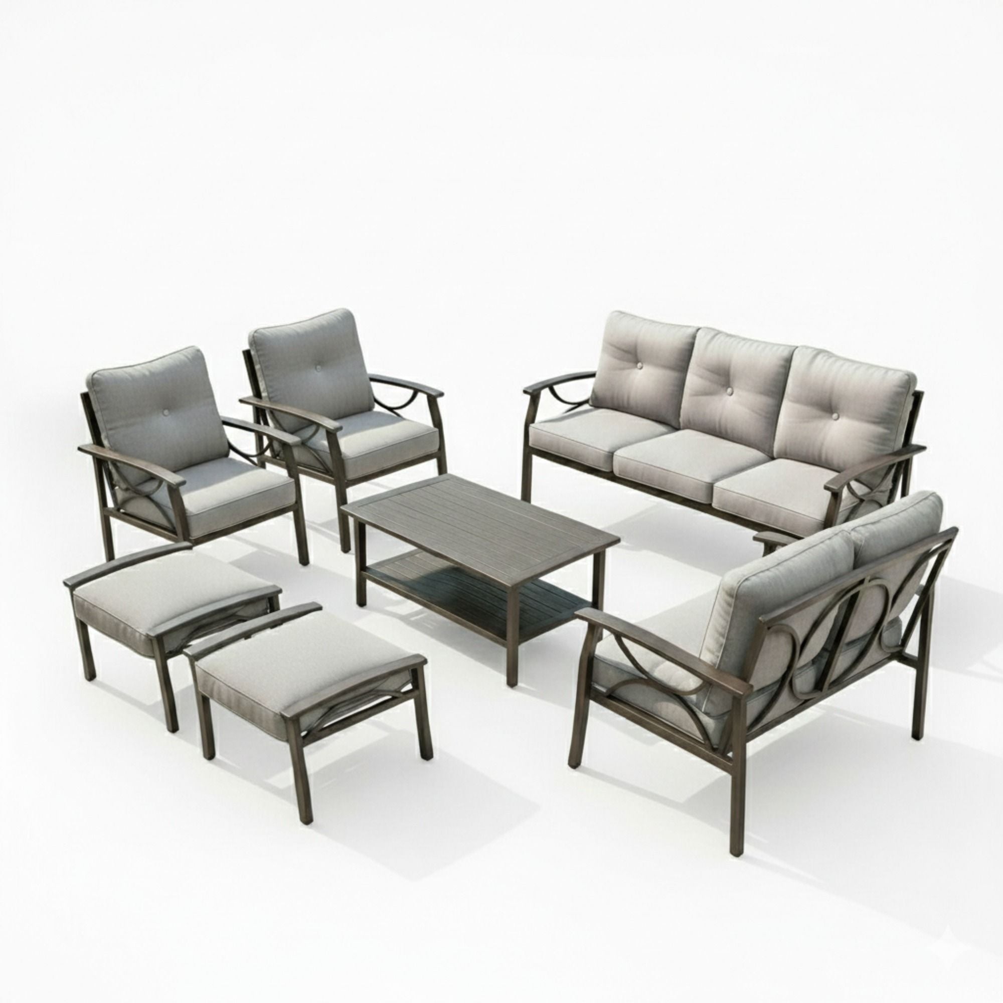 Patio Furniture Set With Coffee Table And Cushions For Backyard
