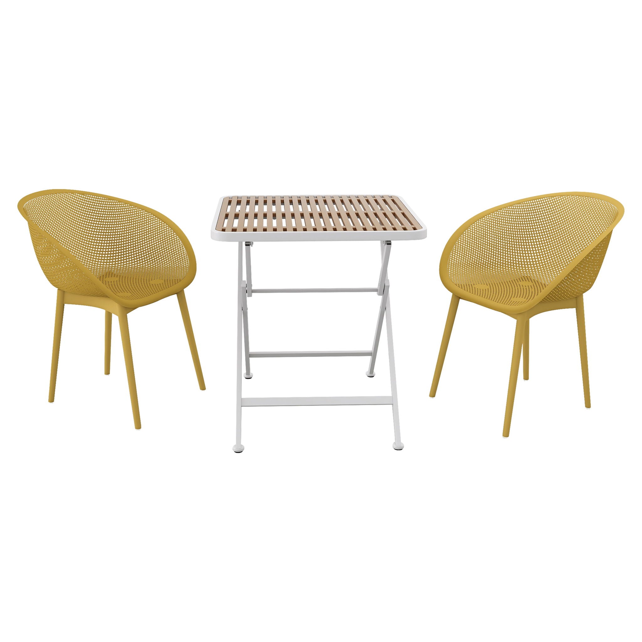 2 Pack Lounge Chair Set & Folding Square Table