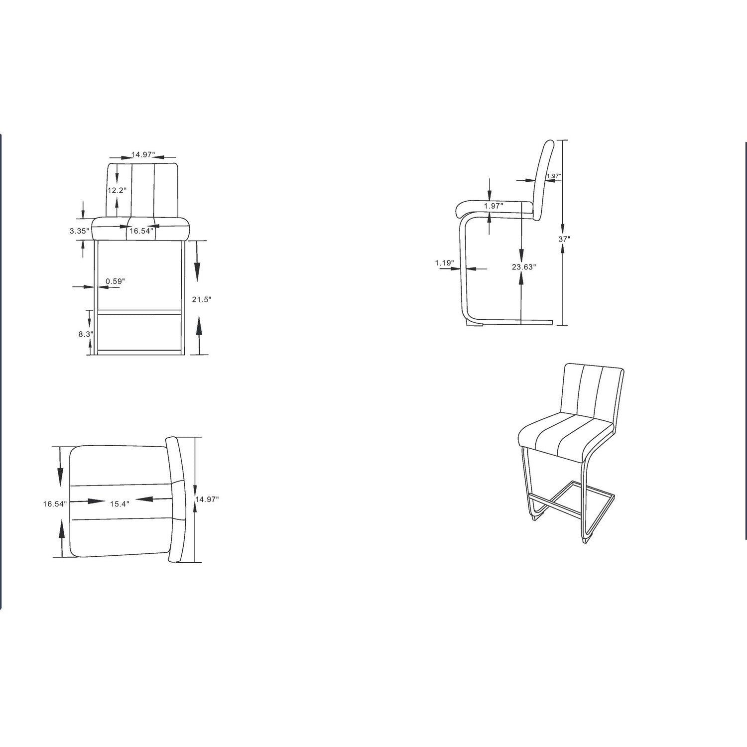 Altis - Bar Stools (Set of 4) - Gray