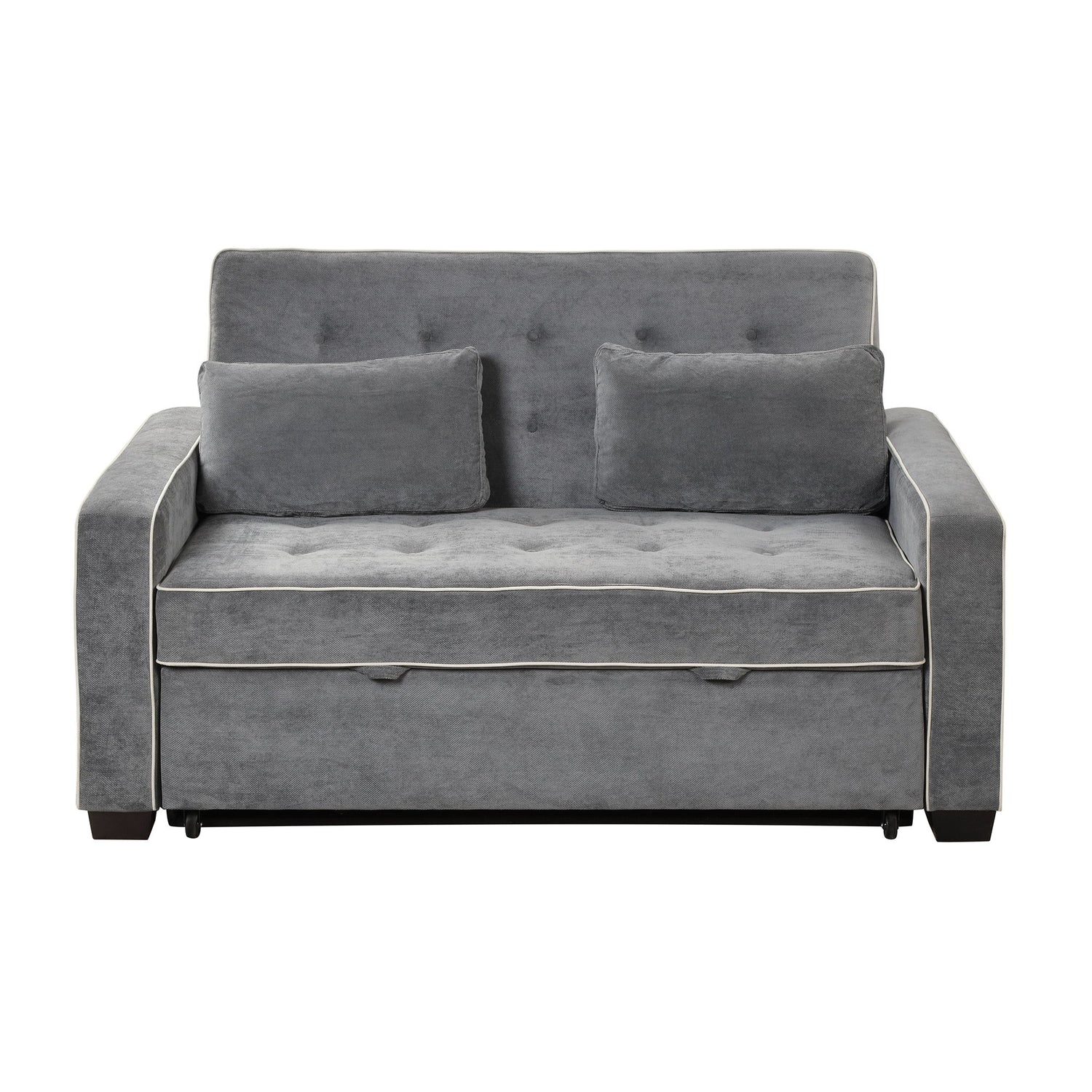 Upholstered Sleeper Bed Sofa With Dual USB Charging, Adjustable Backrest