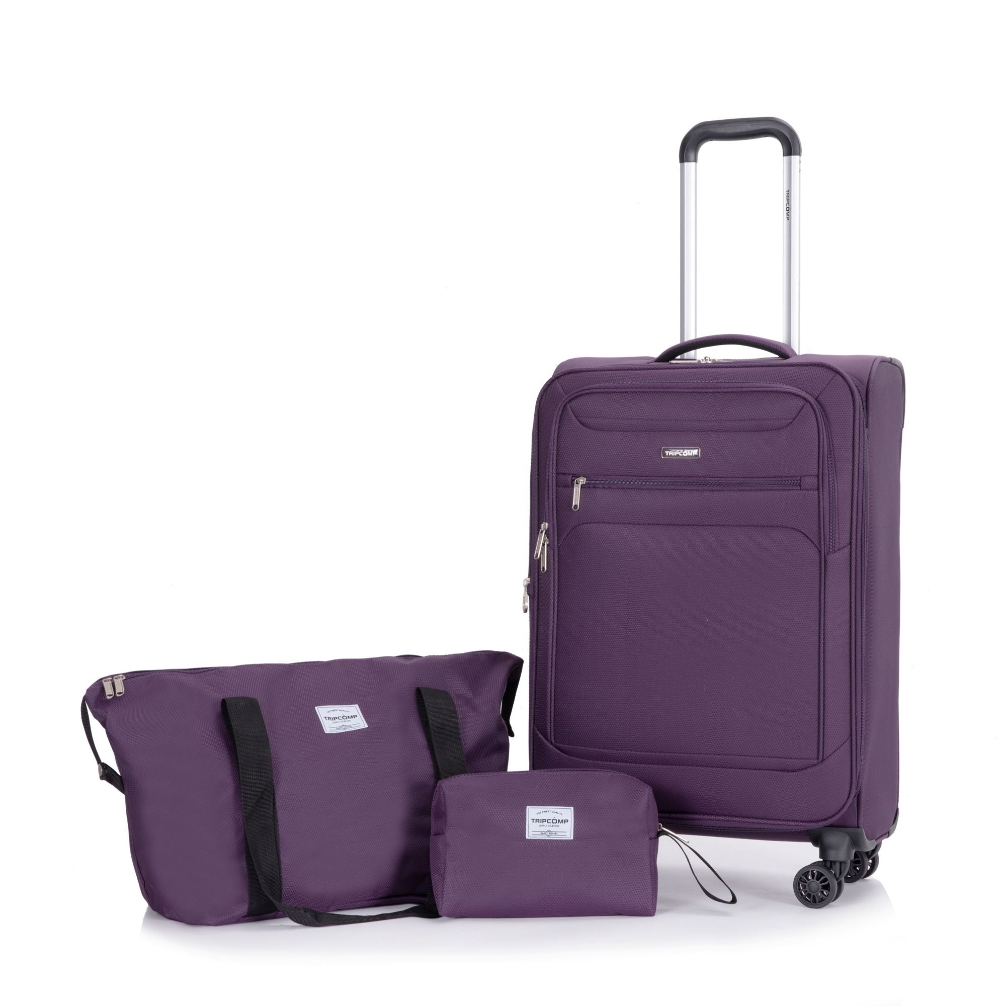 3 Piece Luggage Sets, Softshell Suitcase Spinner Wheels