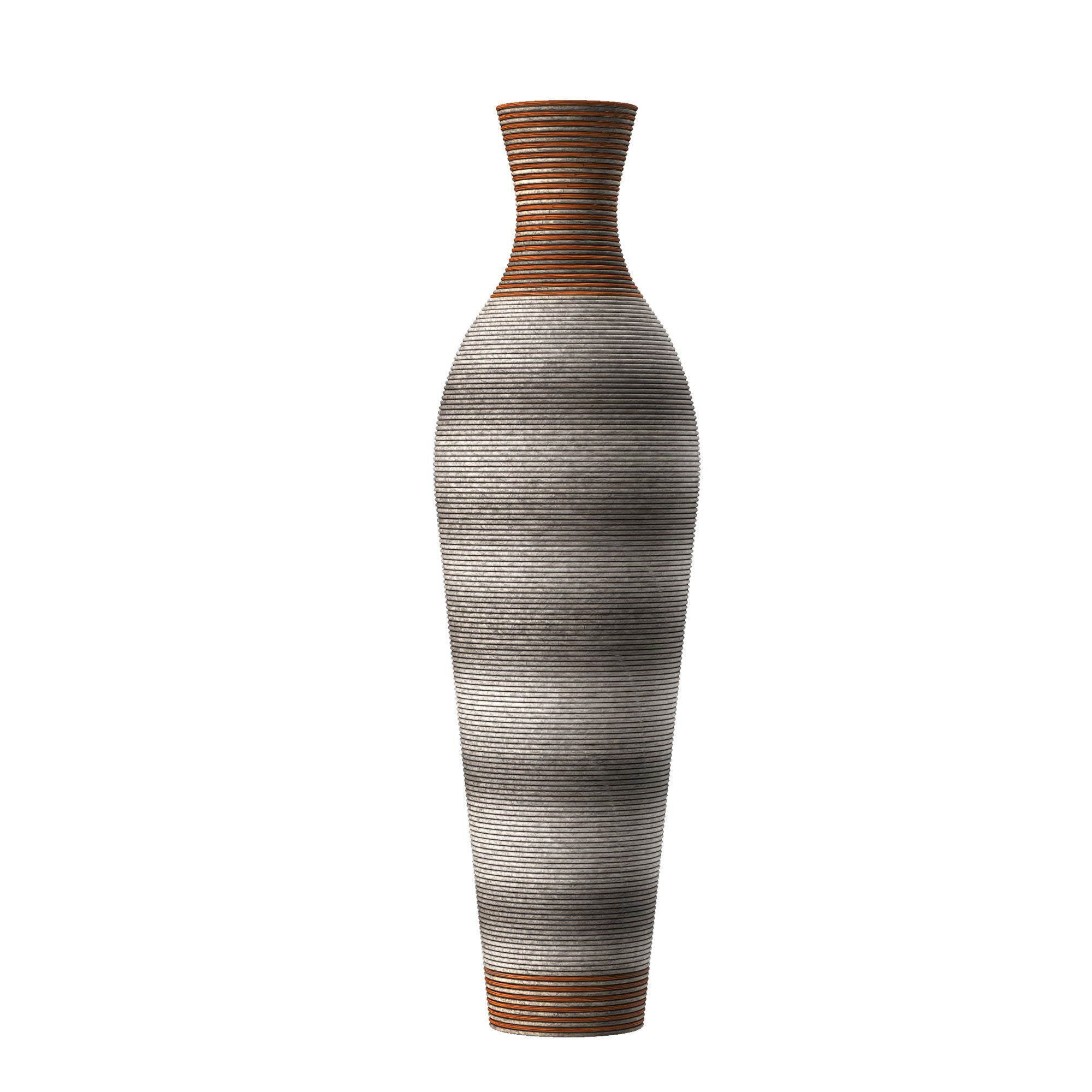 Tall Standing Designer Floor Vases With Elegant 2 Tone Finishes For Decorating