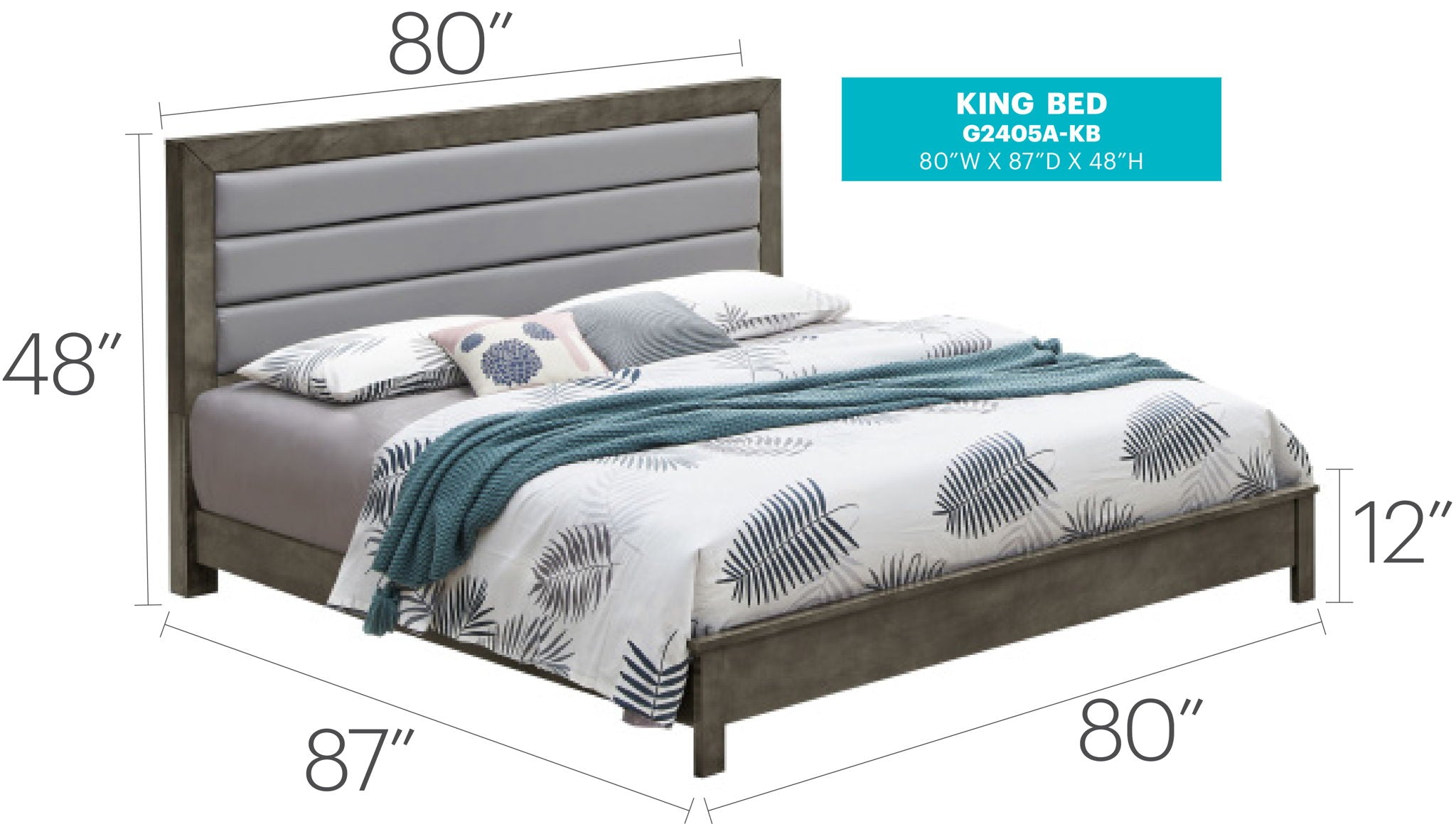 Transitional Modern Design Bed