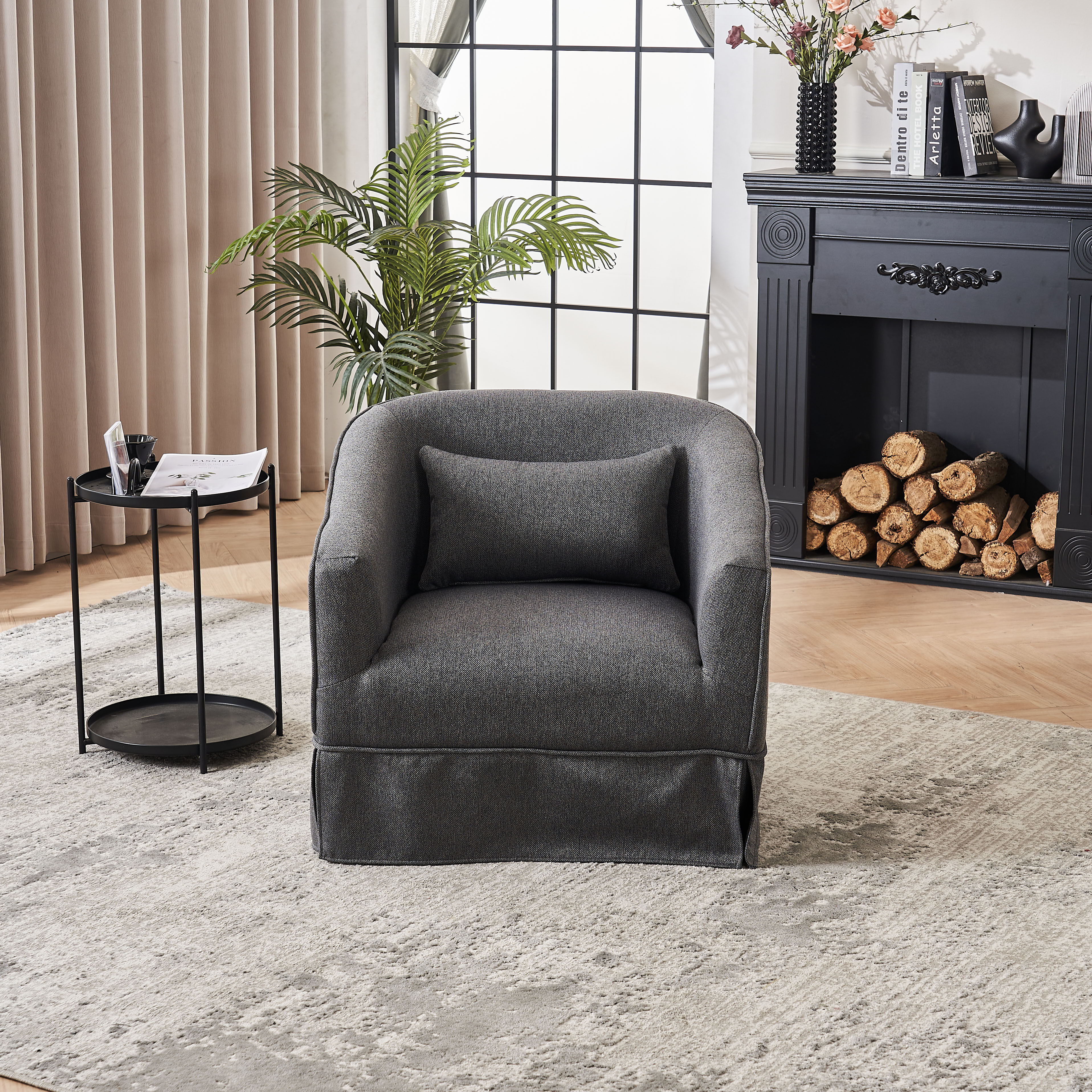 Swivel Accent Chairs Armchair For Living Room, Round Barrel Chairs