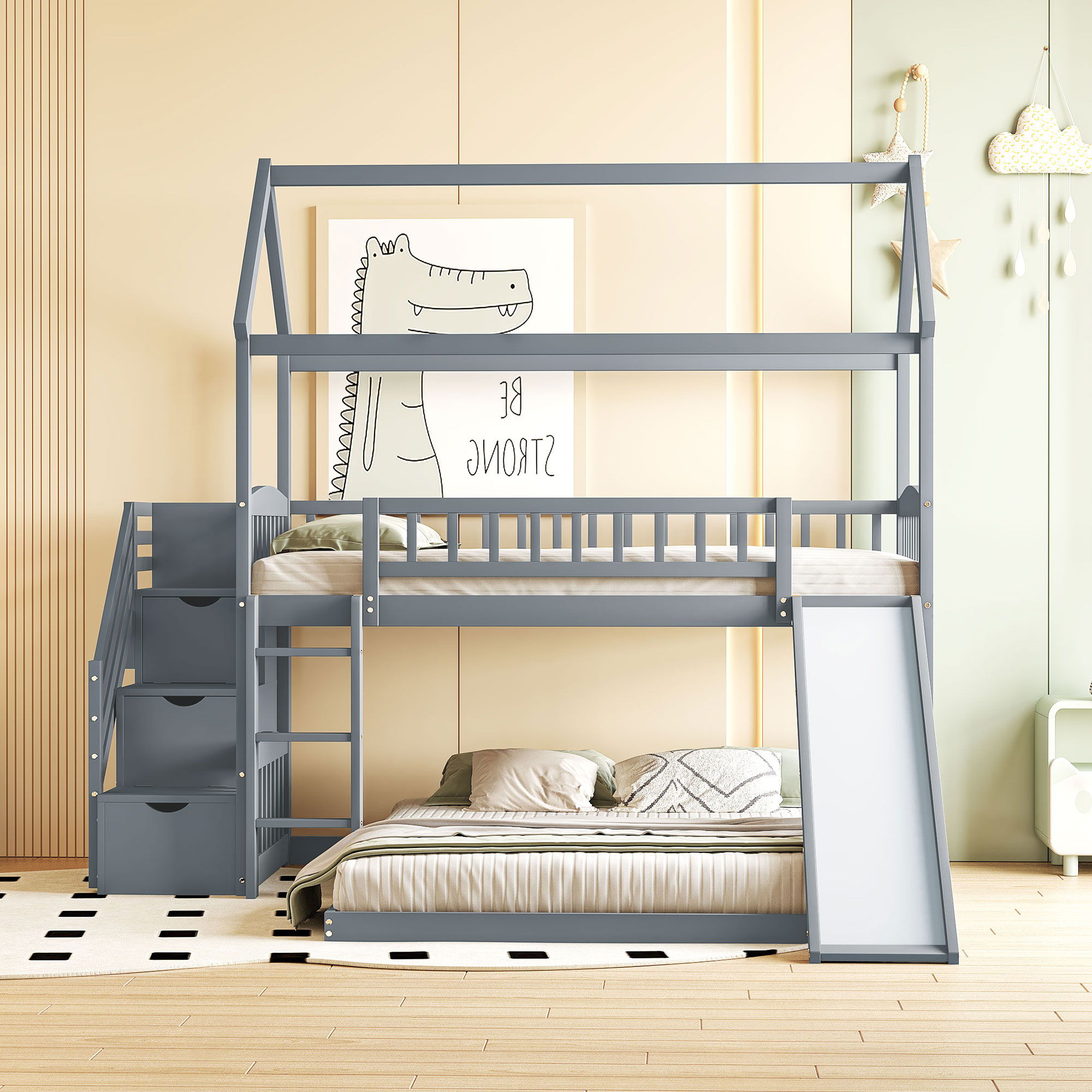 House Bunk Bed With Slide