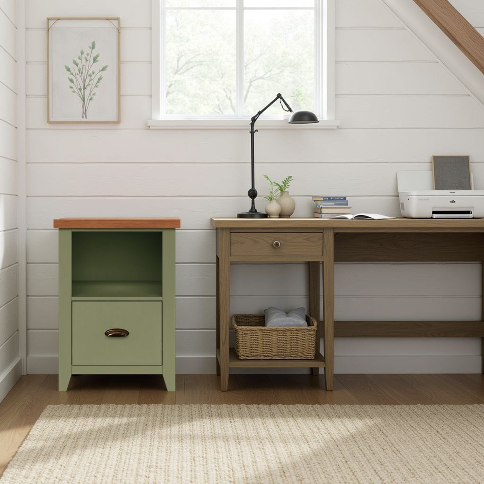 Vineyard - Drawer File - Sage Green, Fruitwood
