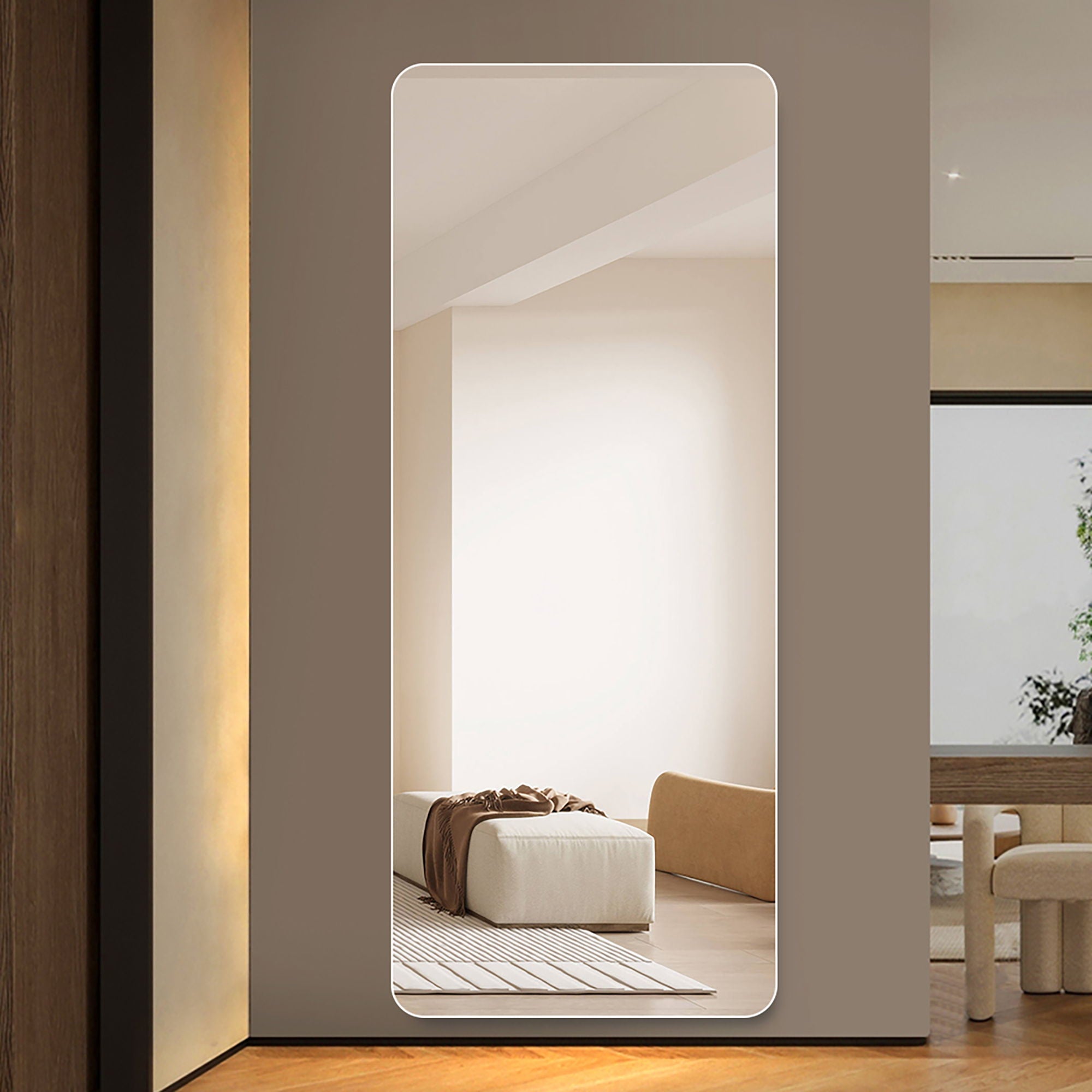 Modern Frameless Full Body Mirror With Explosion Proof Glass - Clear