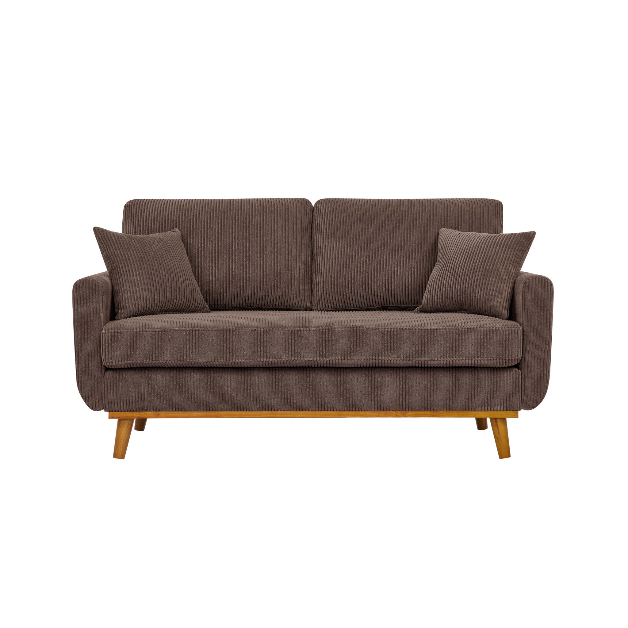 Upholstered Loveseat With Arms And Pillows