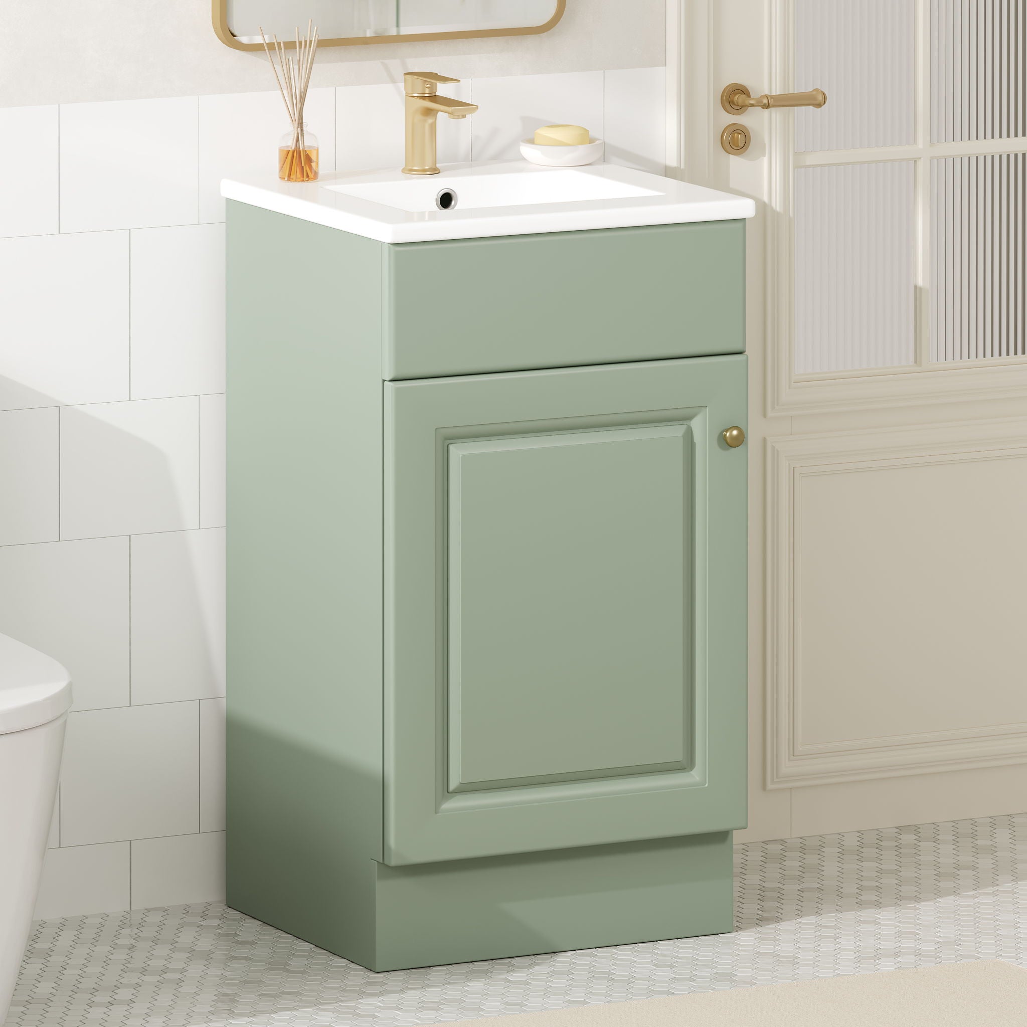 Bathroom Vanity With Sink, Cabinet With Adjustable Shelf