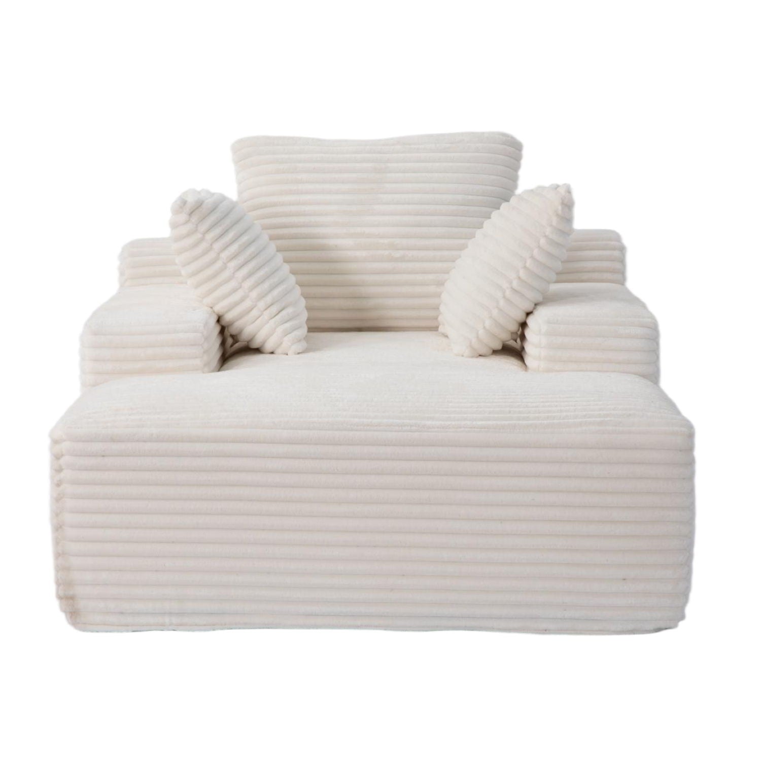 Oversized Chaise Lounge Chair Cozy Cloud Couch With 3 Throw Pillows And Wide Armrest