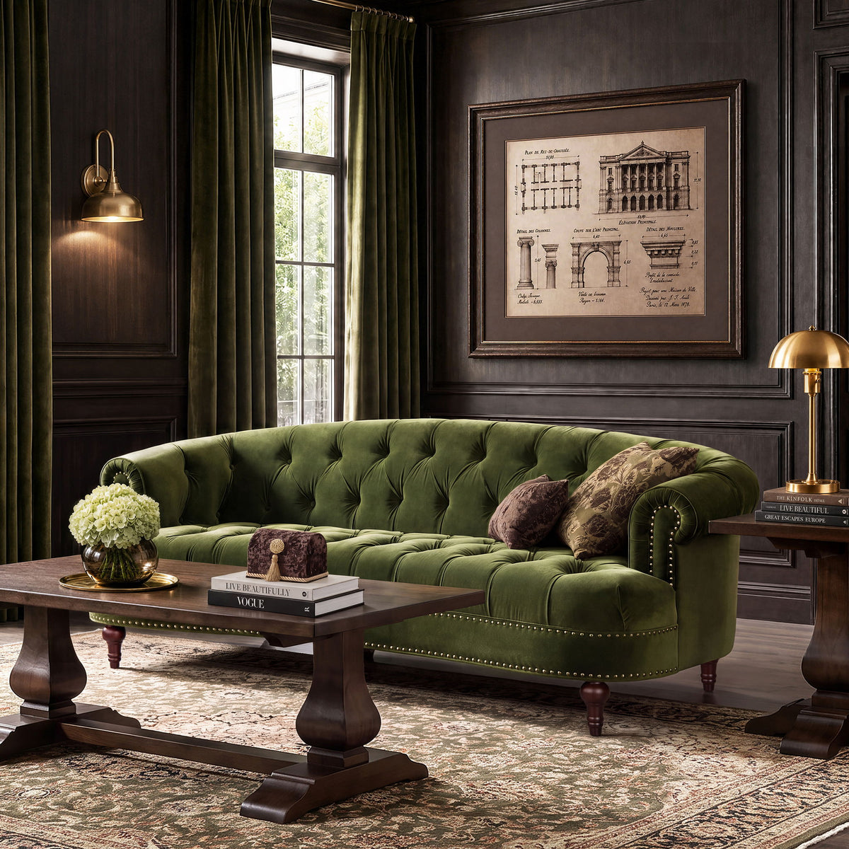 La Rosa - Victorian Chesterfield Tufted Sofa