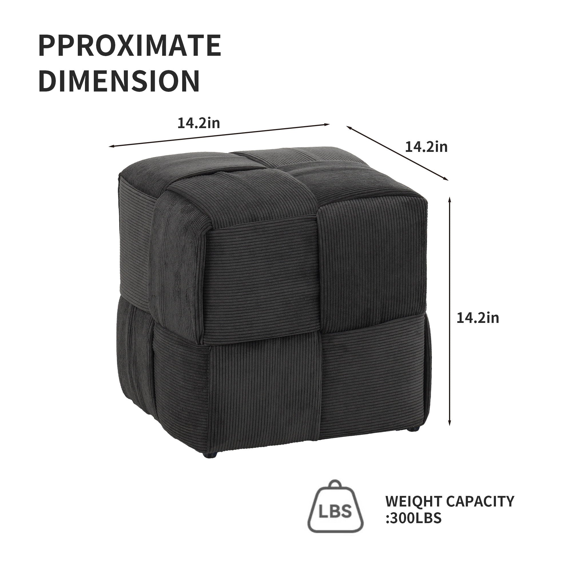 Square Ottoman Foot Rest With Woven Design