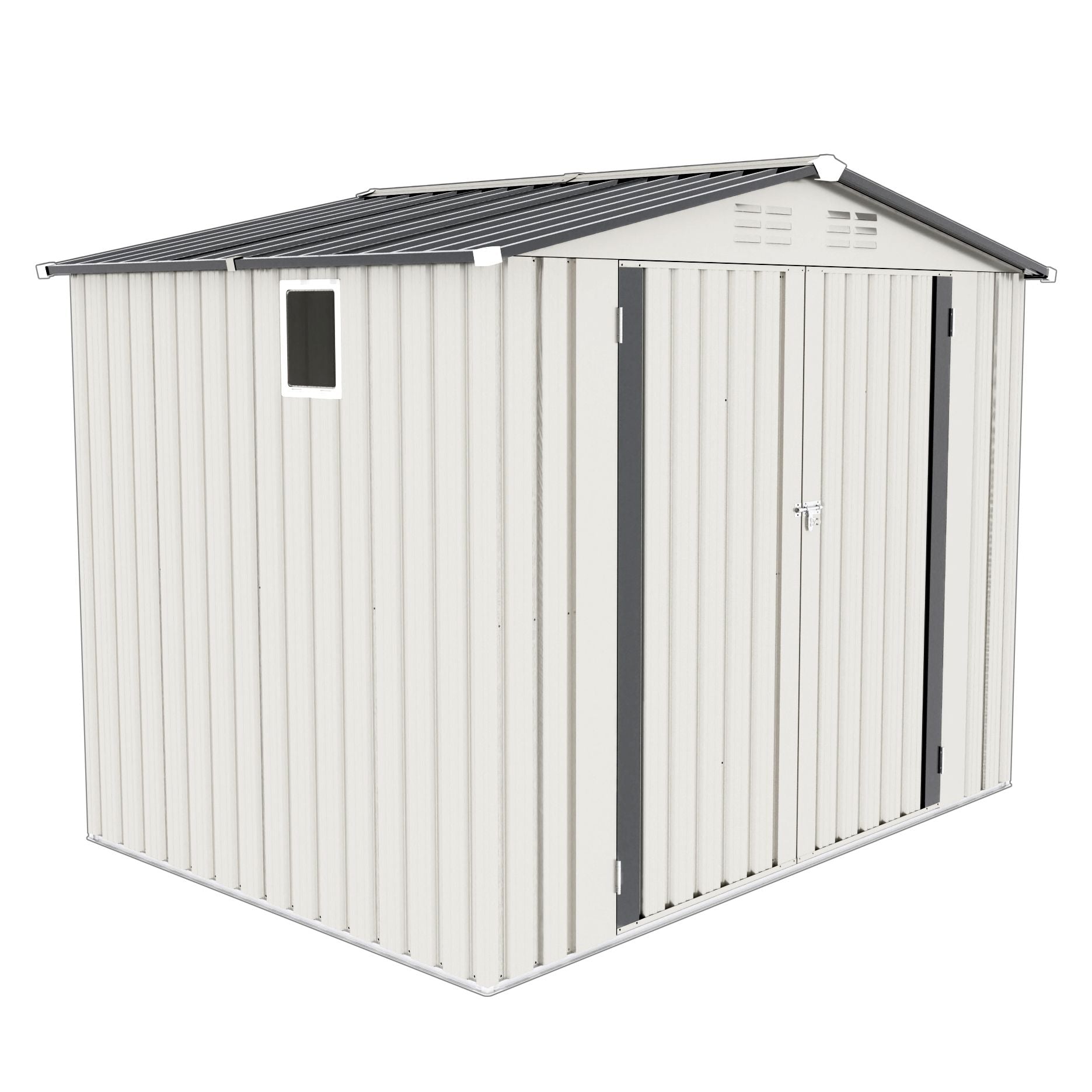 Garden Tool Shed Metal Storage Shed With Peaked Roof Waterproof Lockable Door