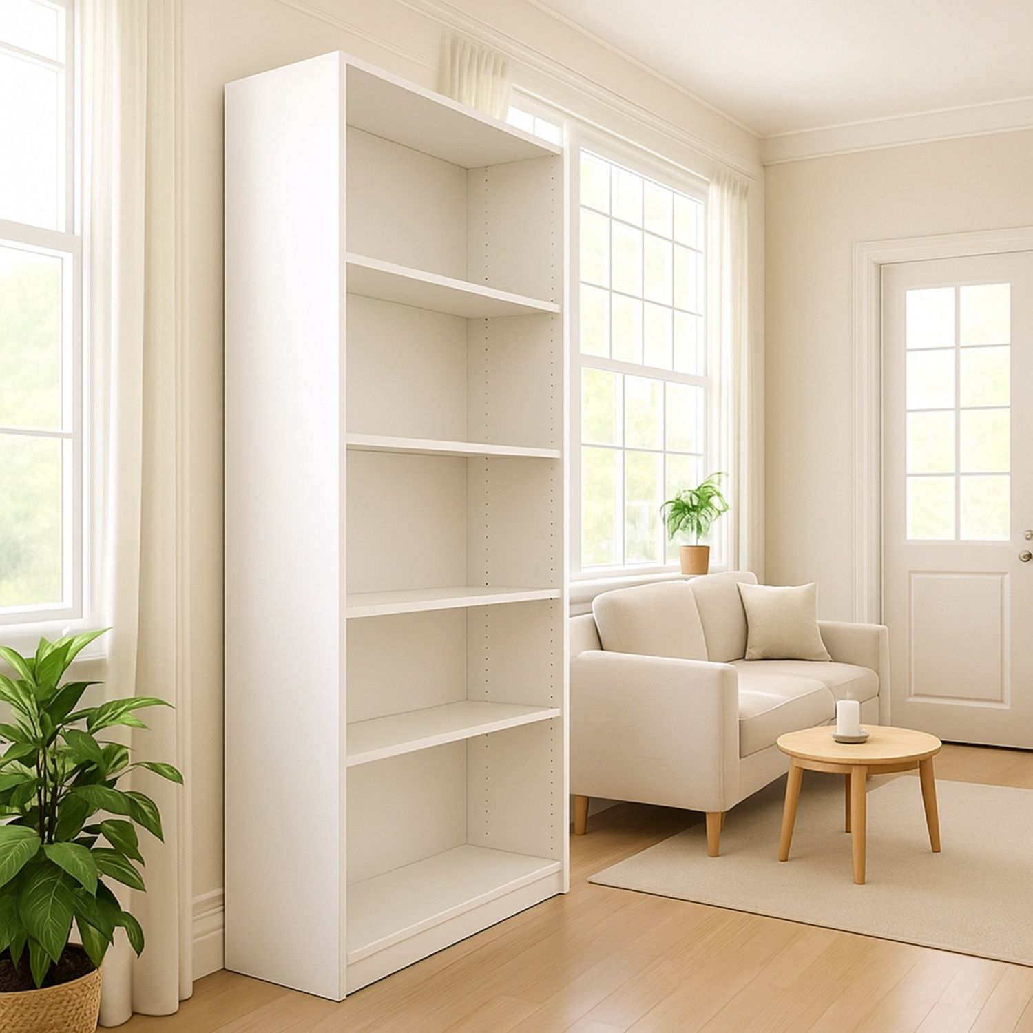 5 Tier Bookshelf Storage Cabinet With Anti-Tip Kit
