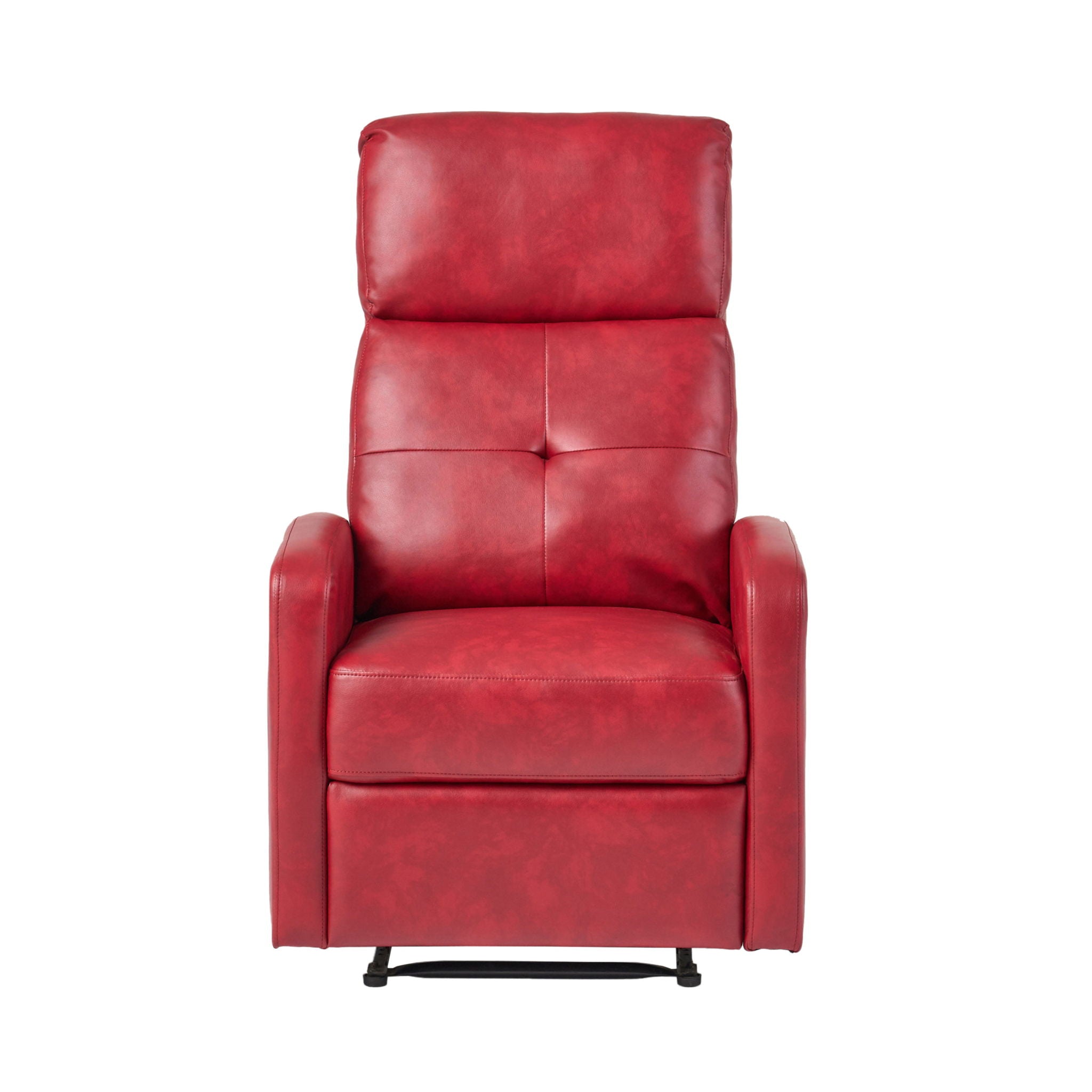 Contemporary Recliner Chair With Lever Mechanism - Red