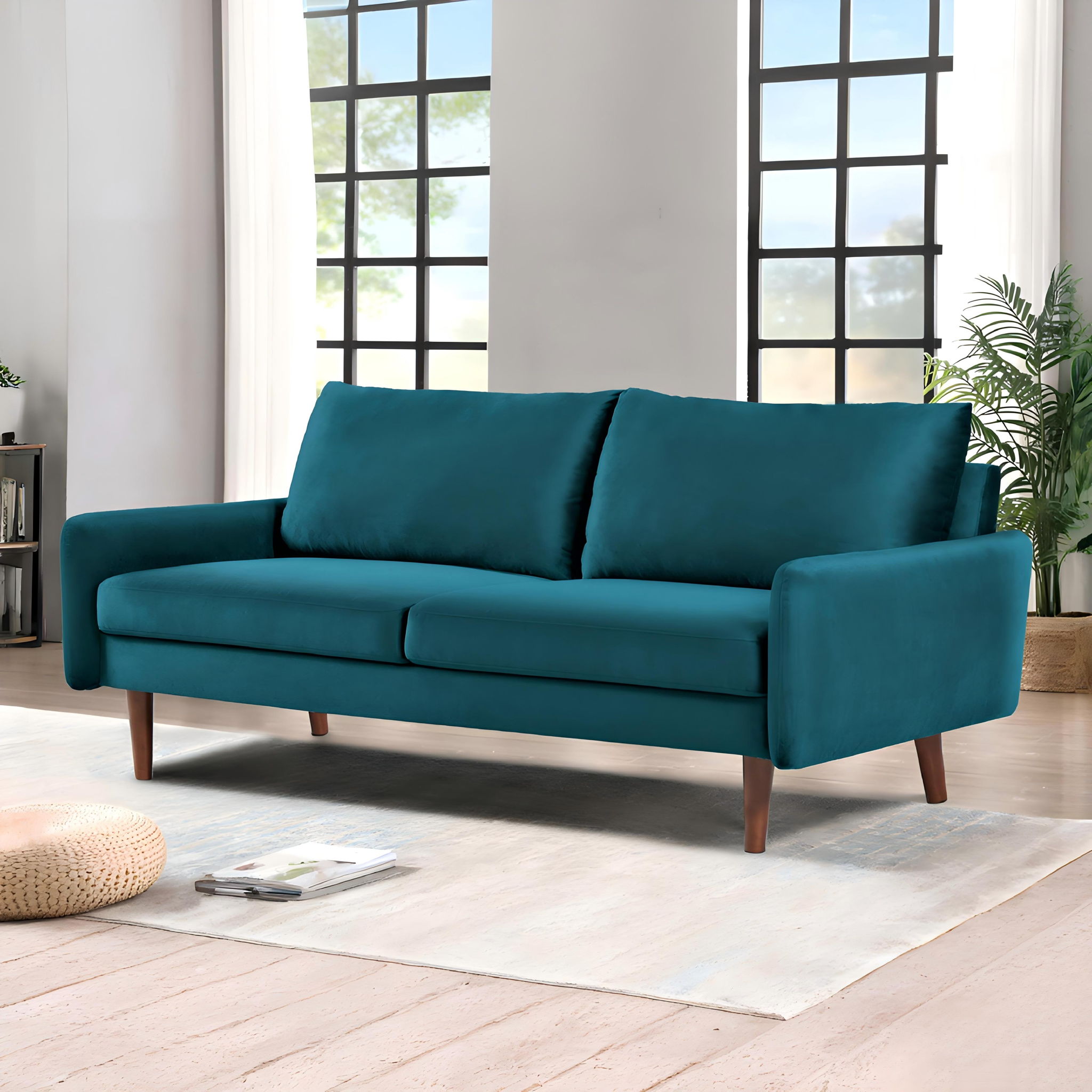 Upholstered Loveseat Sofa, 2 Seater Couch For Living Room Apartment