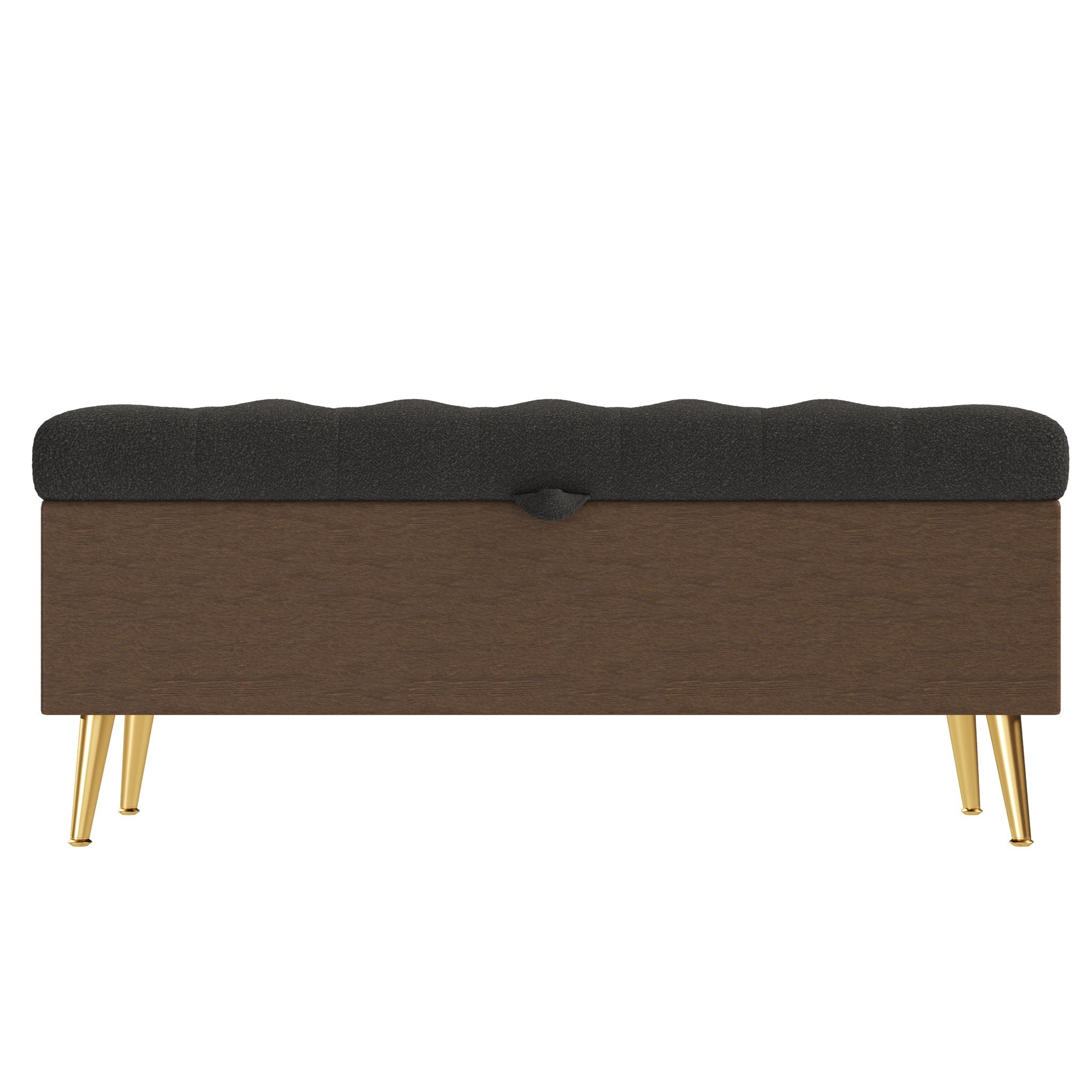 Modern Tufted Storage Ottoman Bench With Metal Legs