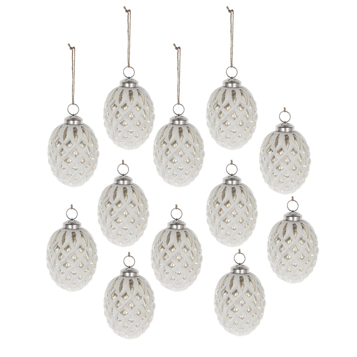 Glass Decorative Hanging Ball Christmas Tree Ornaments (Set of 12)
