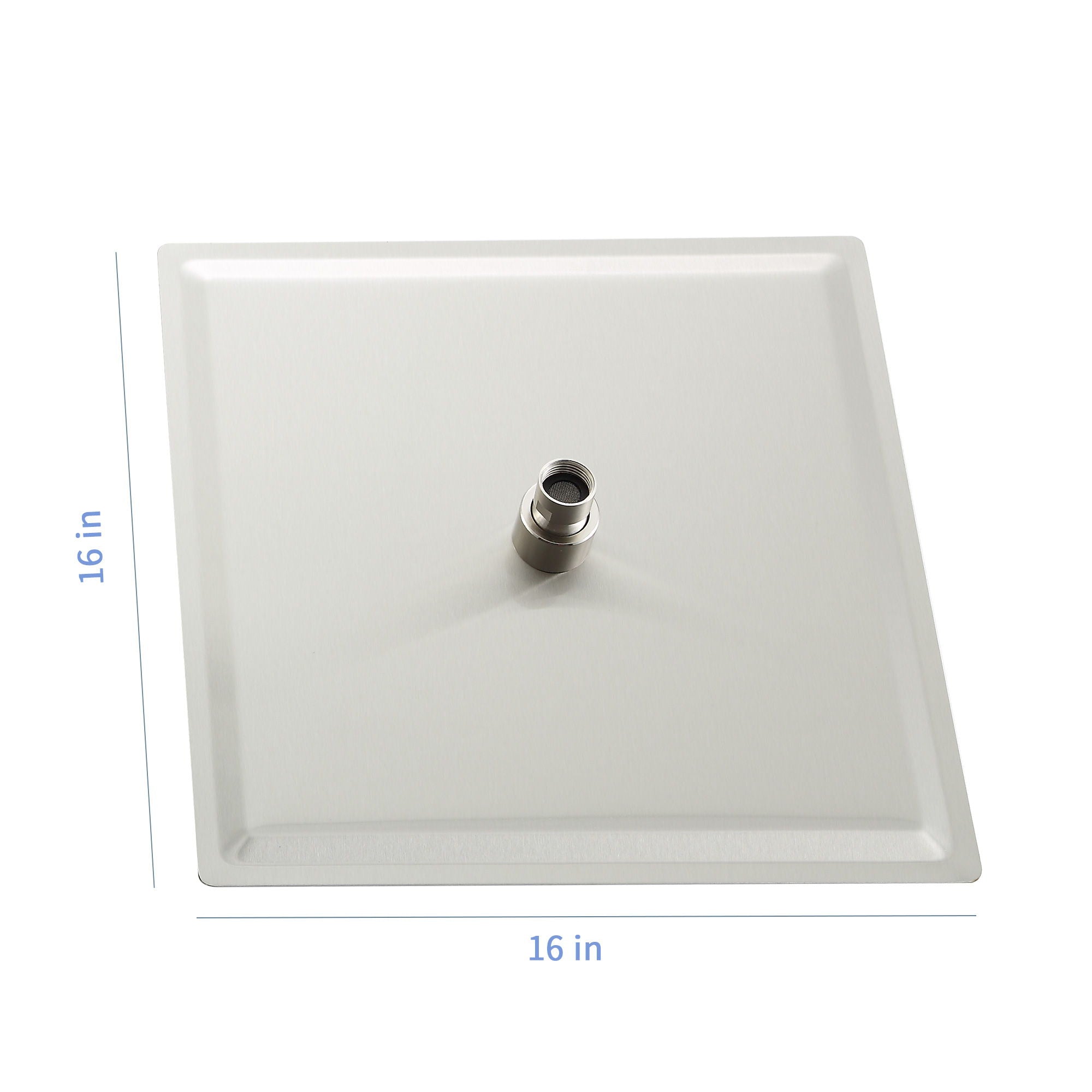 16" Square Rainfall Shower Head Fixed Wall Mount With Full Body Coverage & Self Cleaning Silicone Nozzles