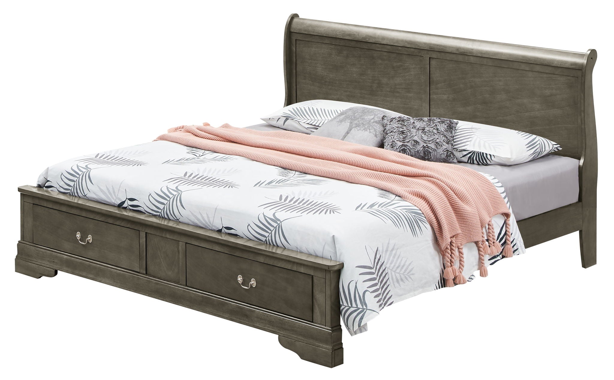 Upholstered Panel Sleigh Bed Design