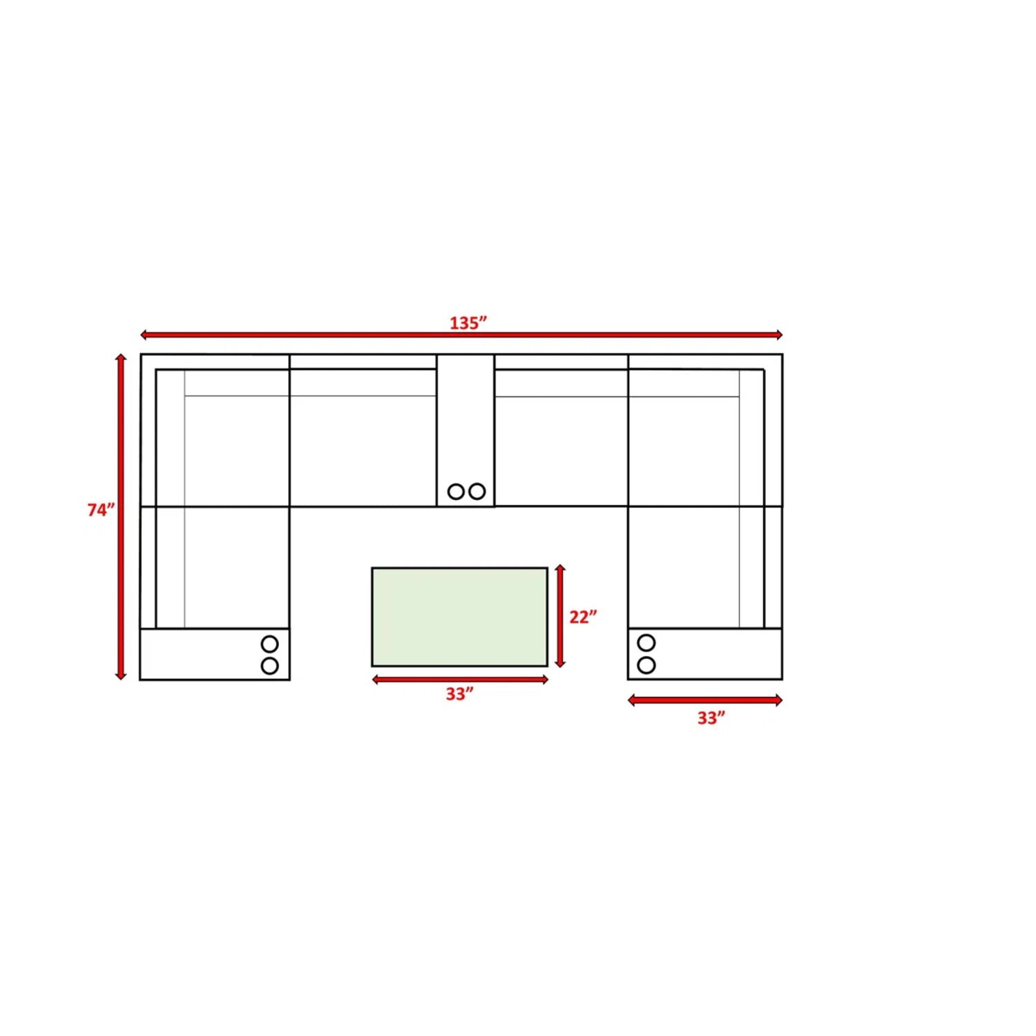 Wicker Outdoor Sectional With Weather Resistant Cushions And Table