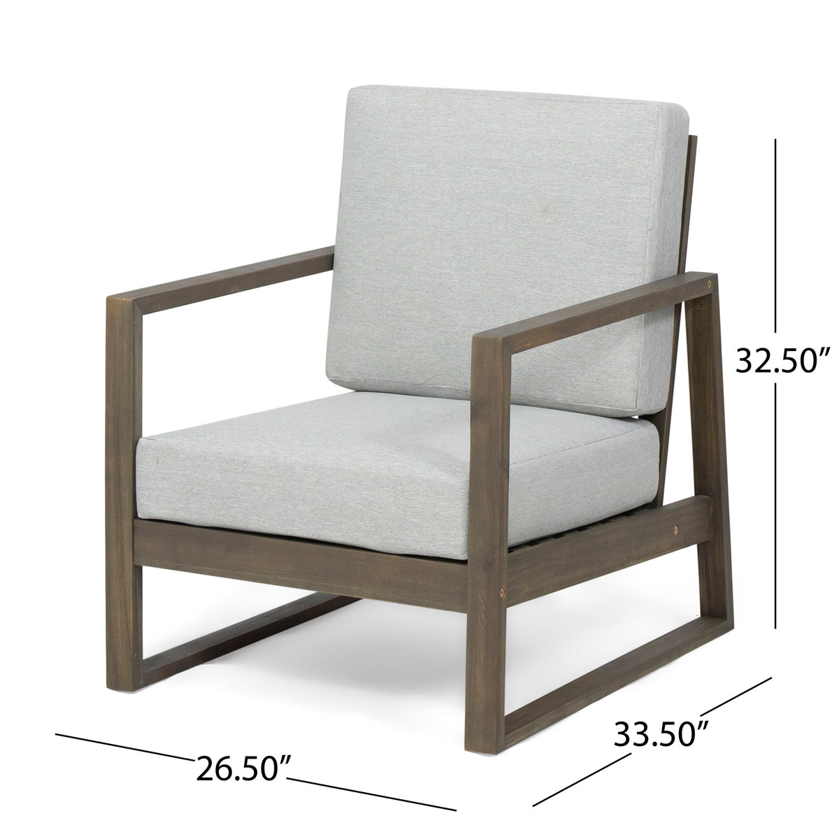 Nexusia - Outdoor Acacia Wood Club Chair With Slat Design